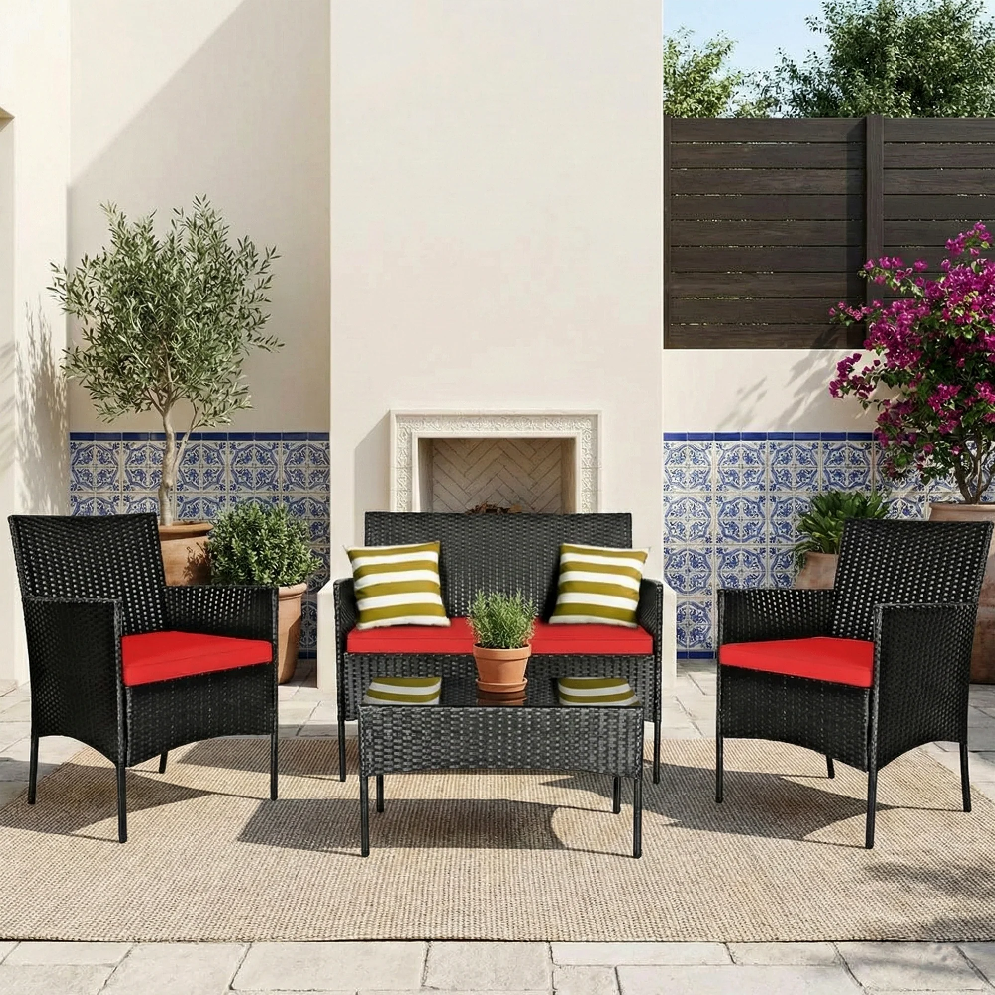 Aaru Outdoor Sofa Set 2 Seater , 2 Single seater and 1 Center Table Set (Black) - Image 13
