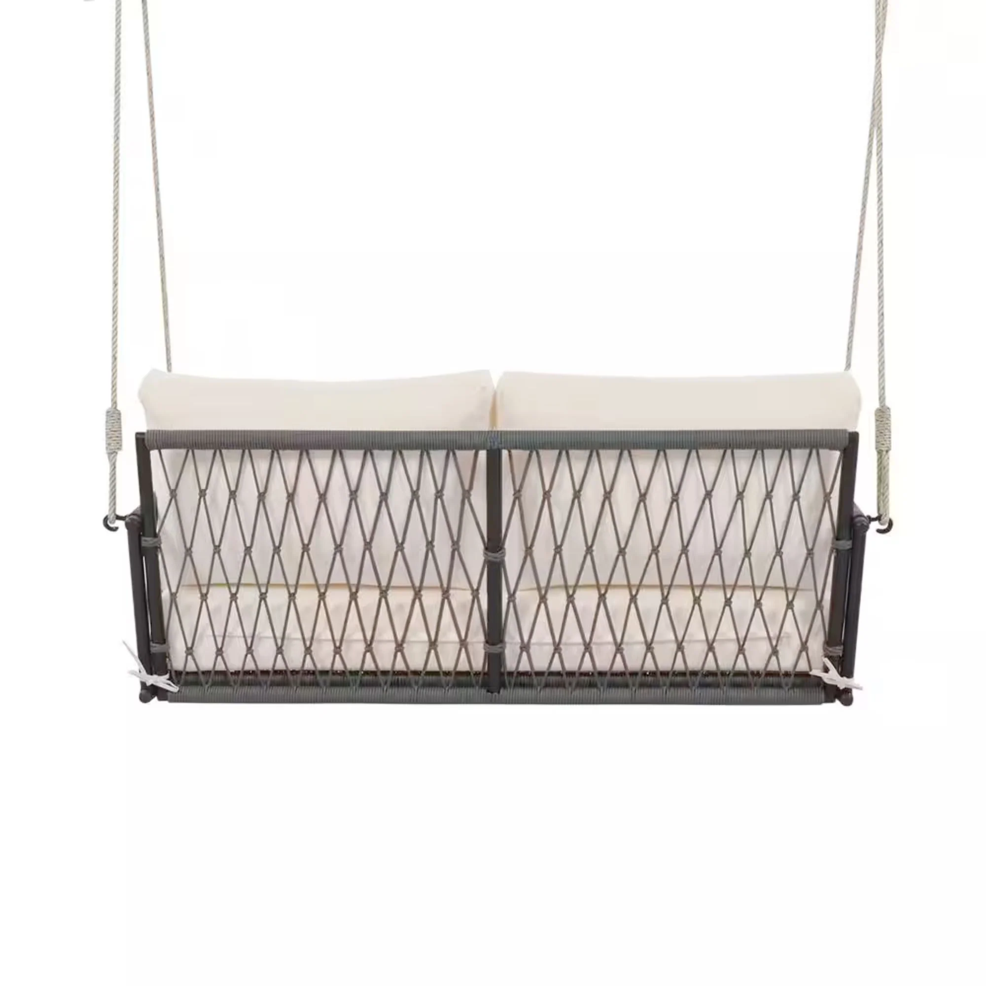 Adelita Three Seater Hanging Swing Without Stand For Balcony, Garden Swing Braid & Rope - Image 2