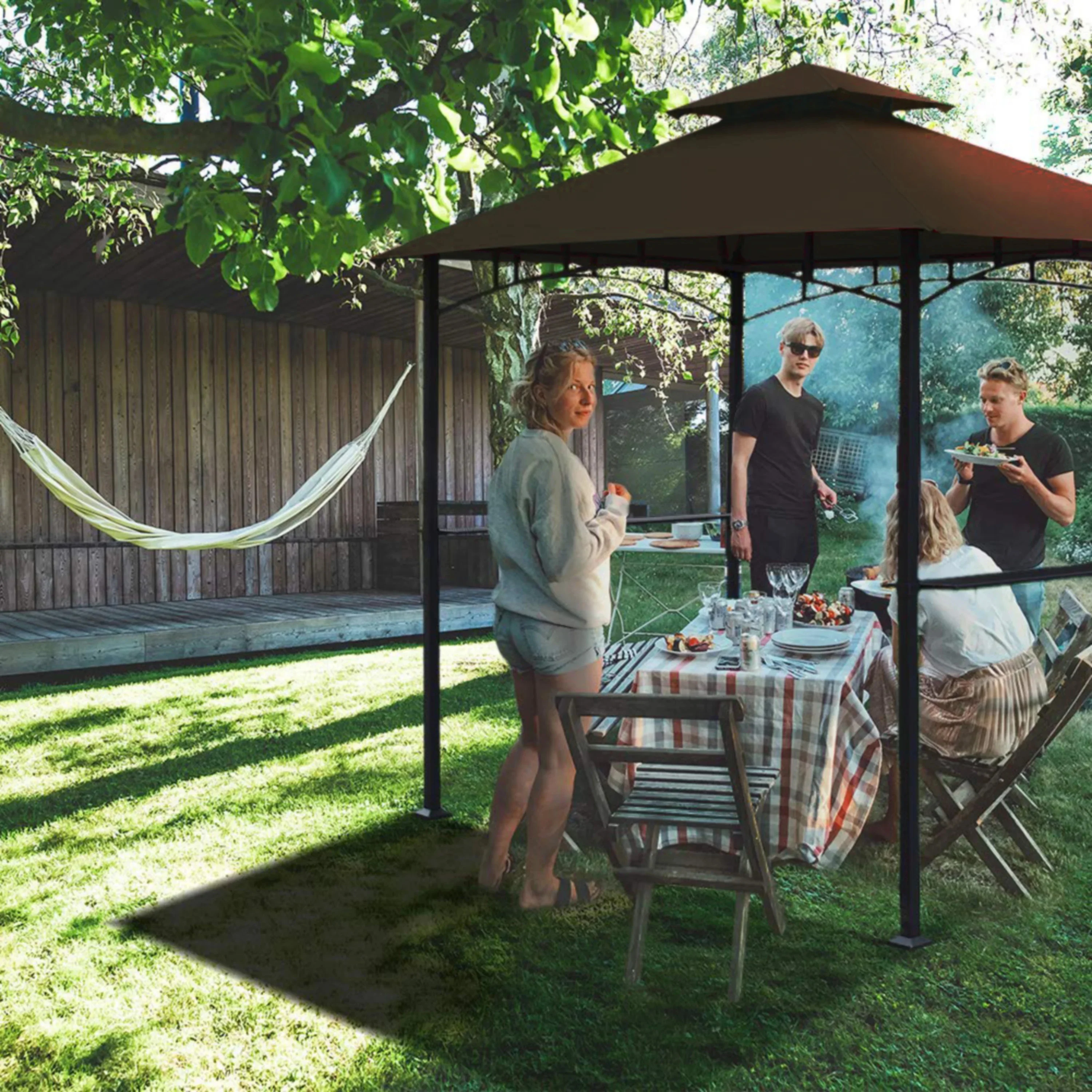 Aglaë Outdoor Gazebo For Garden ,Terrace (Black) - Image 3