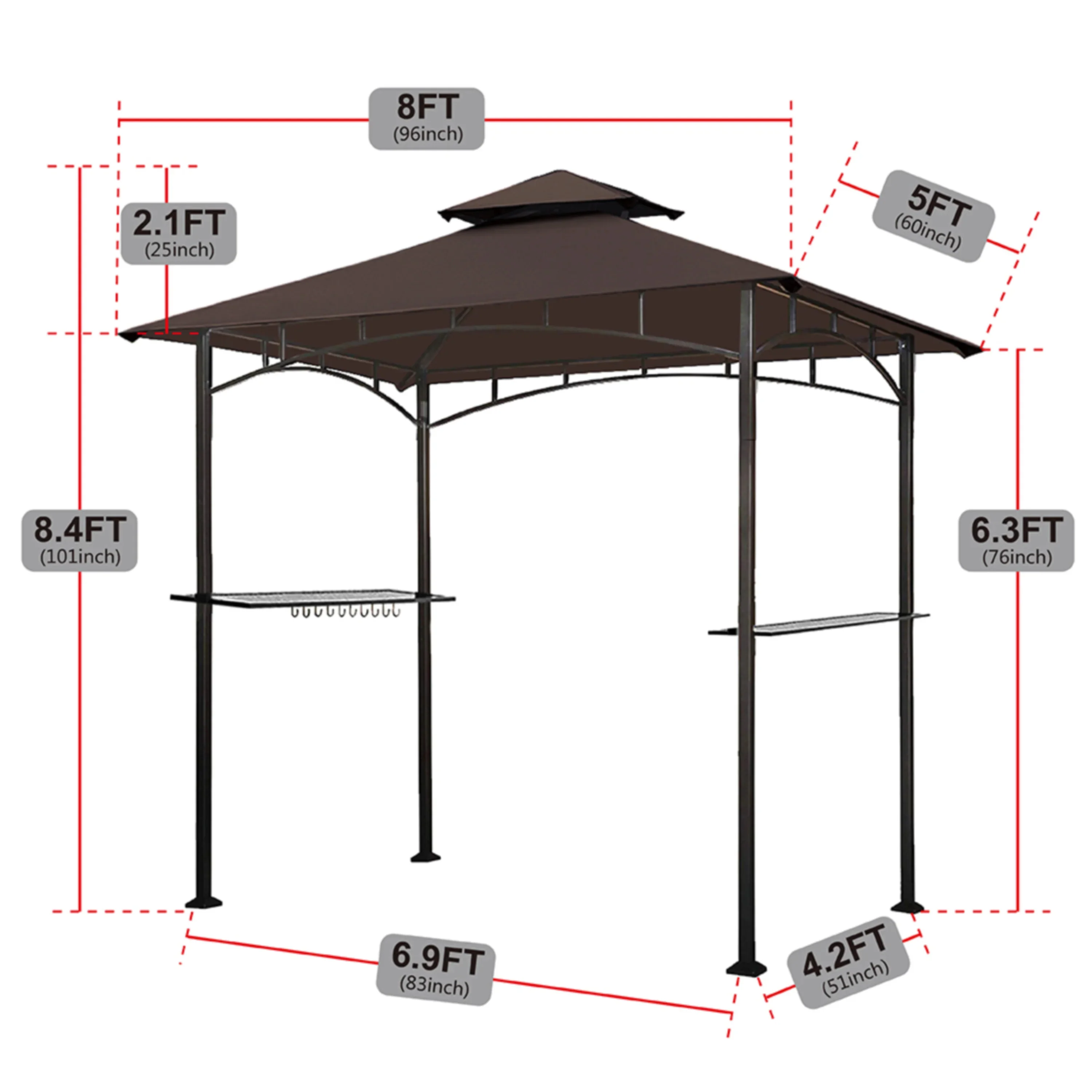 Aglaë Outdoor Gazebo For Garden ,Terrace (Black) - Image 8