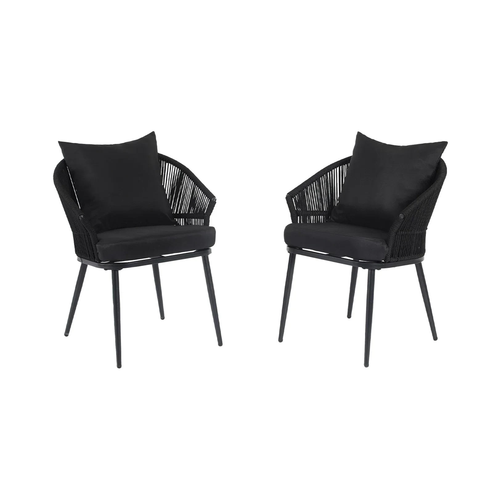 Aina Outdoor Patio Seating Set 2 Chairs Set Braid & Rope - Image 5