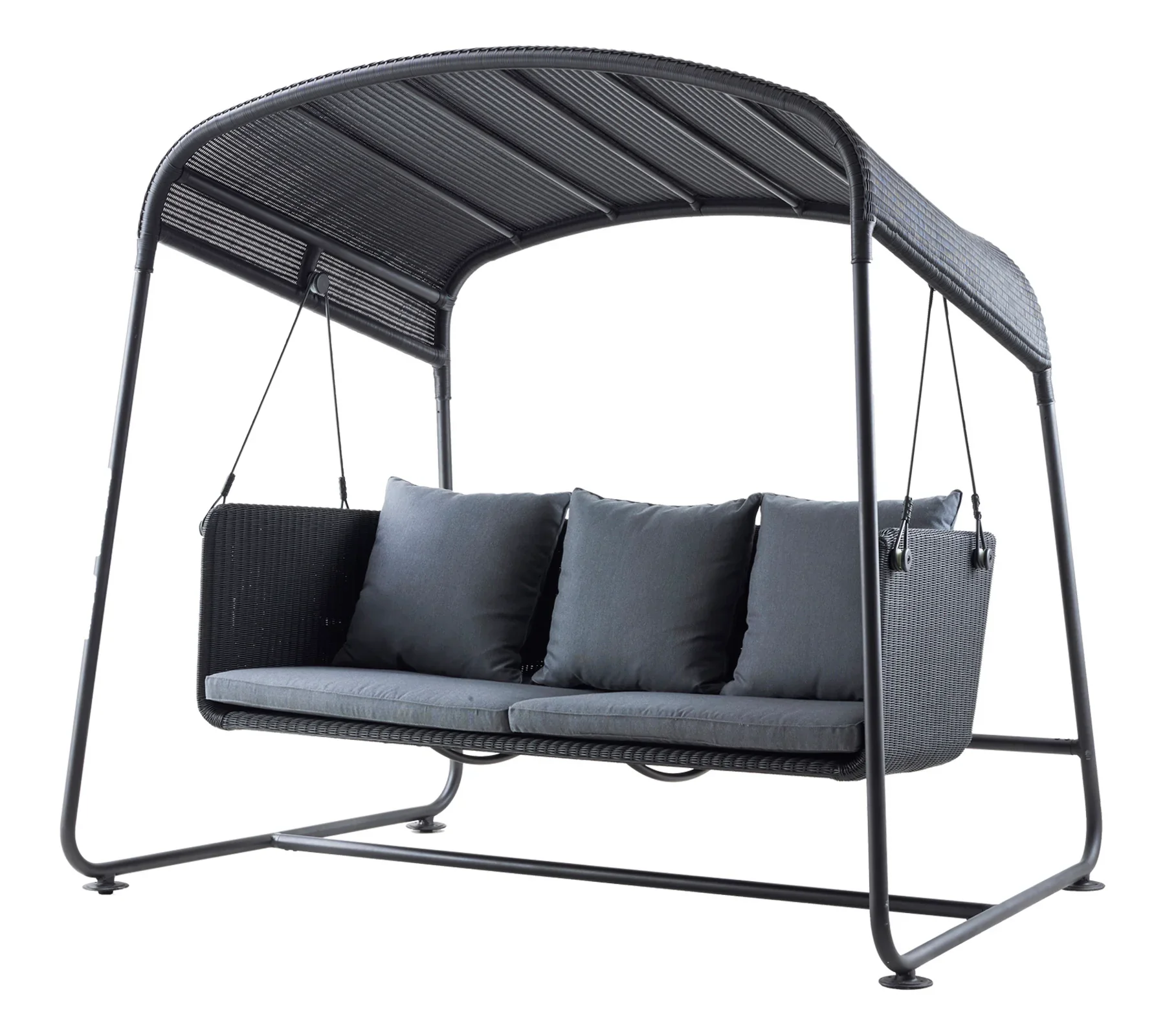 Akay Three Seater Hanging Swing With Stand For Balcony , Garden Swing (Black) - Image 3