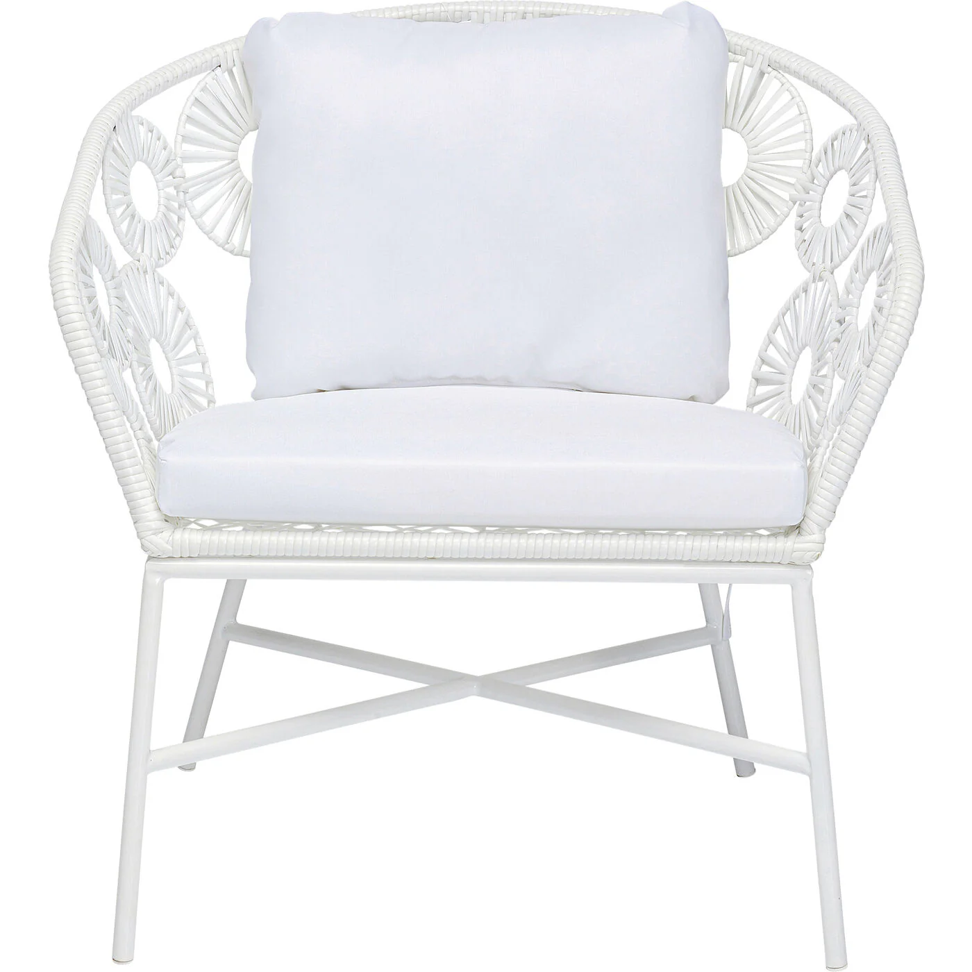 Alban Outdoor Garden Balcony Single Seater Sofa (White) - Image 2