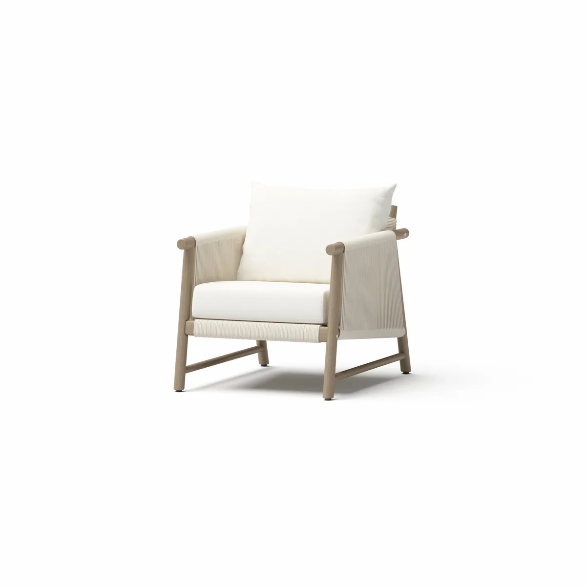 Alfi Outdoor Sofa Set 2 Seater, 2 Single seater and 1 Center Table Braided & Rope (Cream) - Image 5