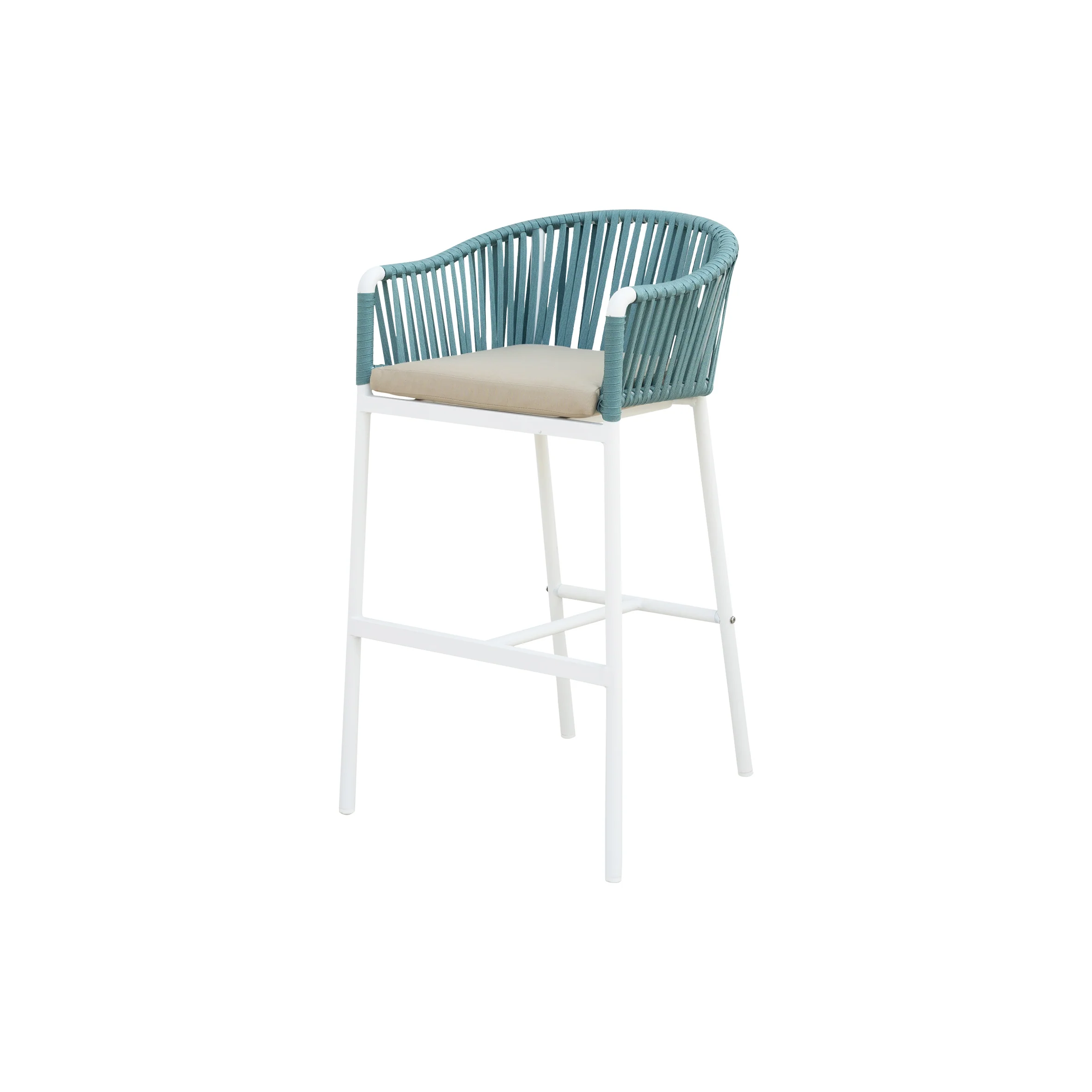 Alp Outdoor Patio Bar Chair 2 Chair For Balcony Braided & Rope - Image 2