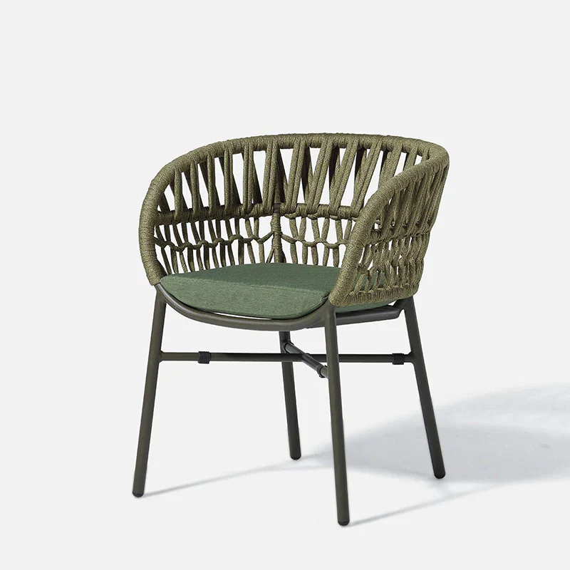 Arcuri Outdoor Patio Seating Set Chair Only Braided & Rope - Image 5