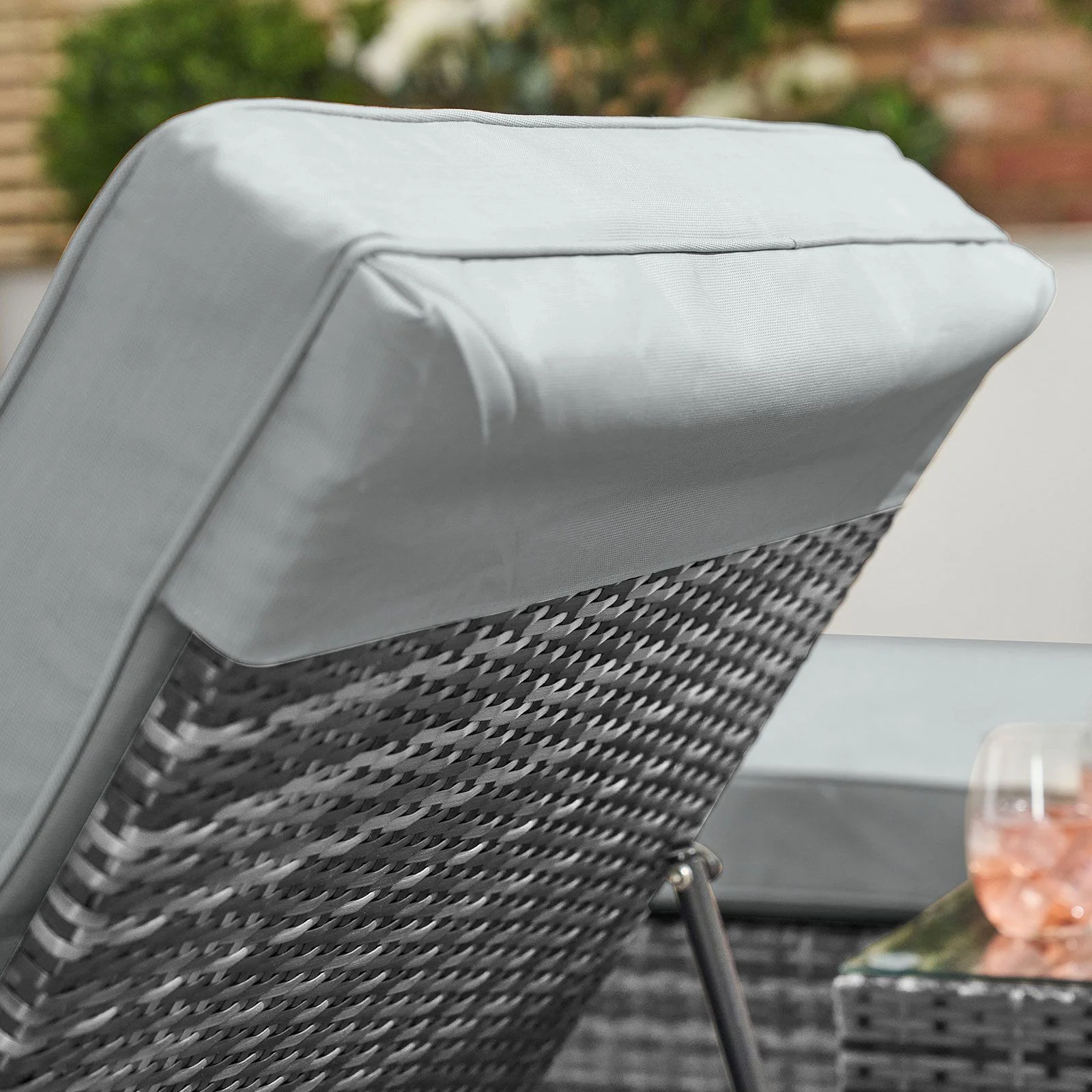 Arrigo Outdoor Swimming Poolside Lounger Set of 2 (Black + Grey) - Image 5