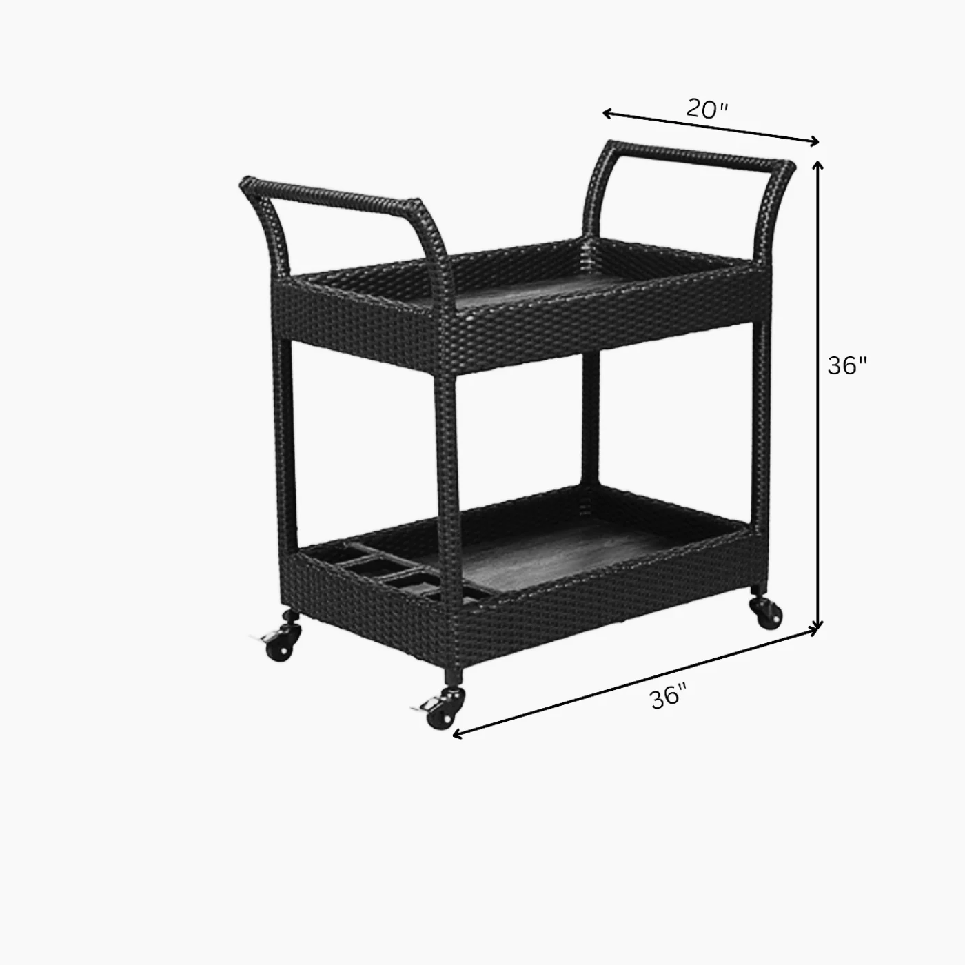 Avis Outdoor Patio Bar Serving Cart (Dark Brown) - Image 5