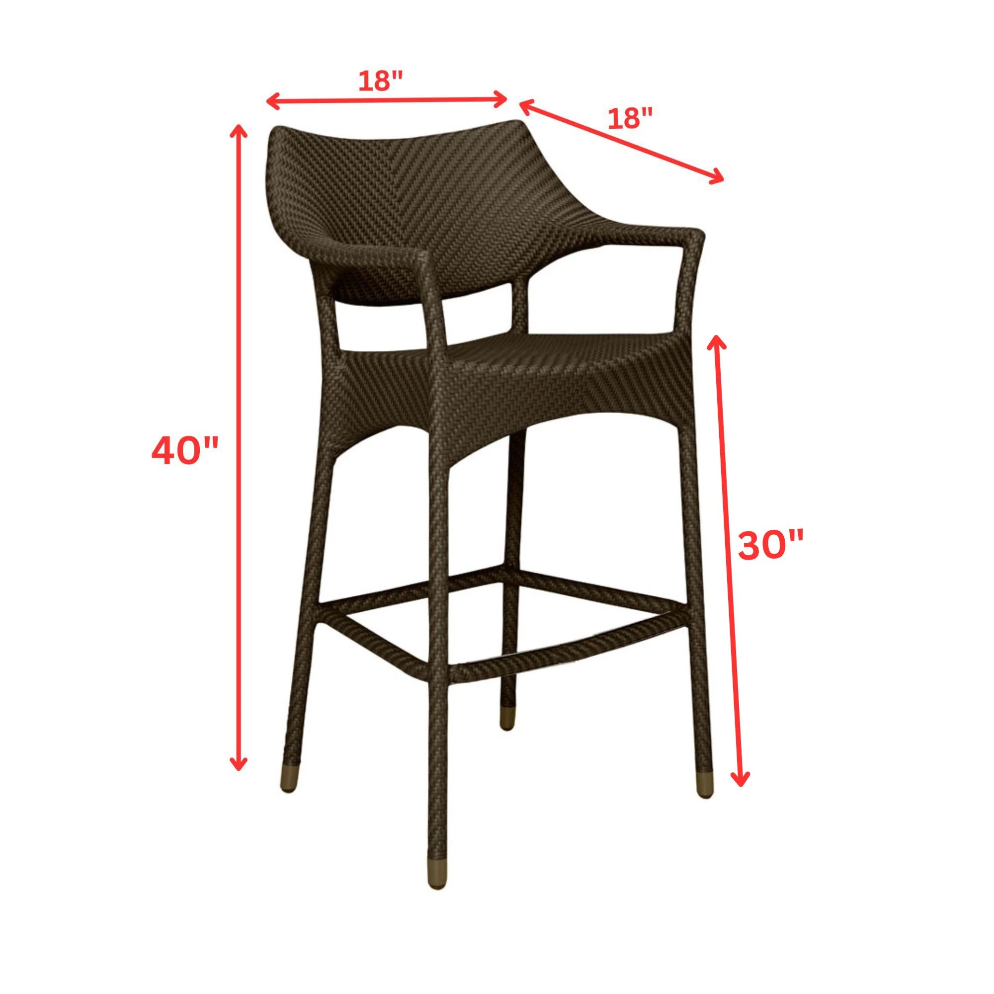 Baier Outdoor Patio Bar Chair 2 Chairs For Balcony (Dark Brown) - Image 6