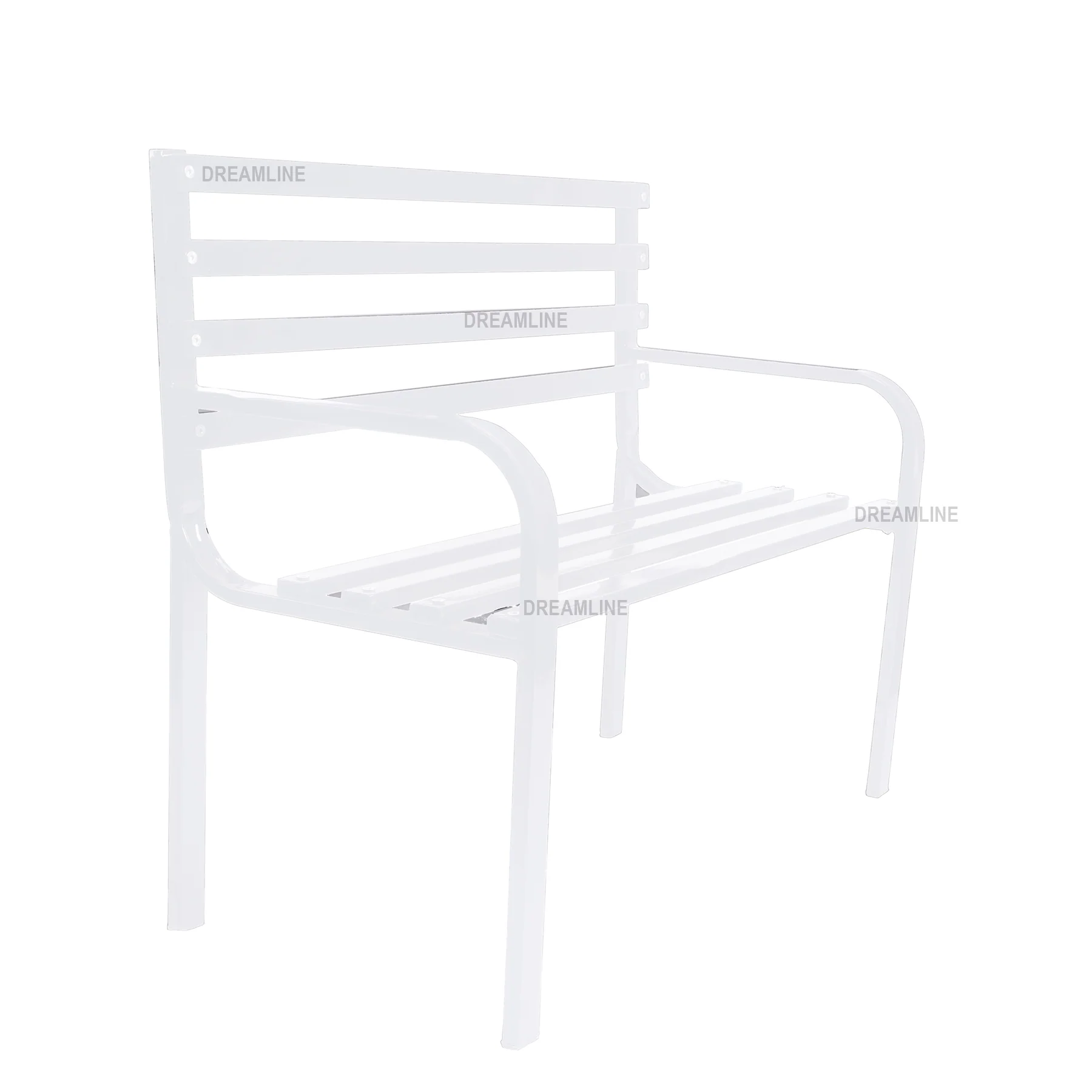 Boho Metal 2 Seater Garden Bench for Outdoor Park - (White) - Image 4