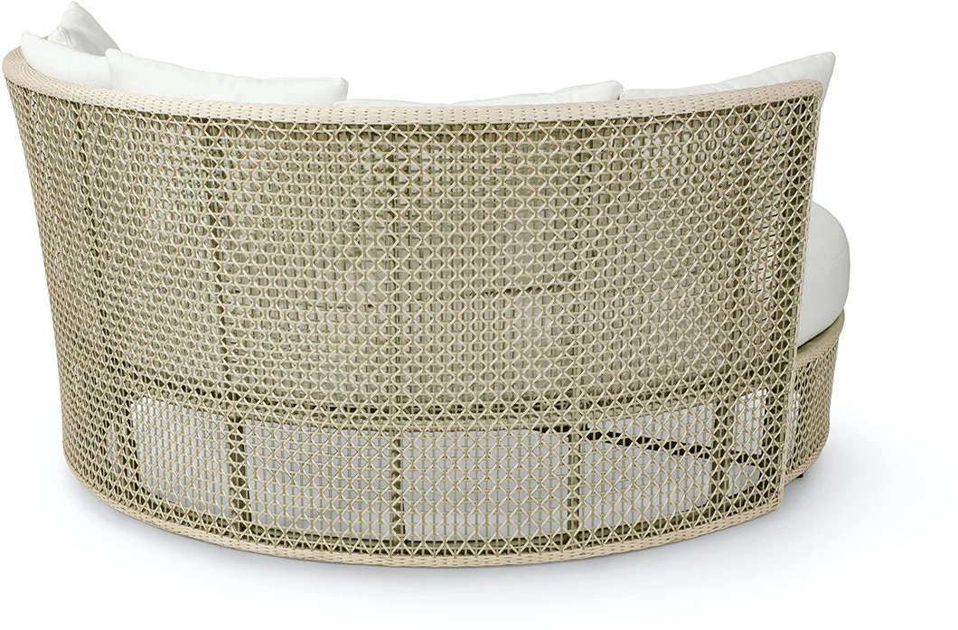 Cajetan Outdoor Poolside Sunbed With Cushion Daybed (Beige + White) - Image 2