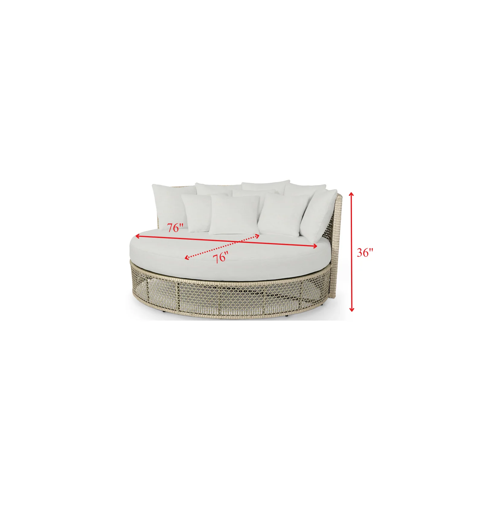 Cajetan Outdoor Poolside Sunbed With Cushion Daybed (Beige + White) - Image 3