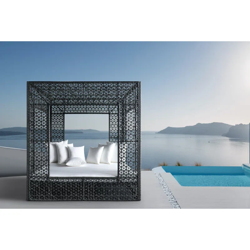 César Outdoor Poolside Sunbed With Cushion Daybed (GREY)