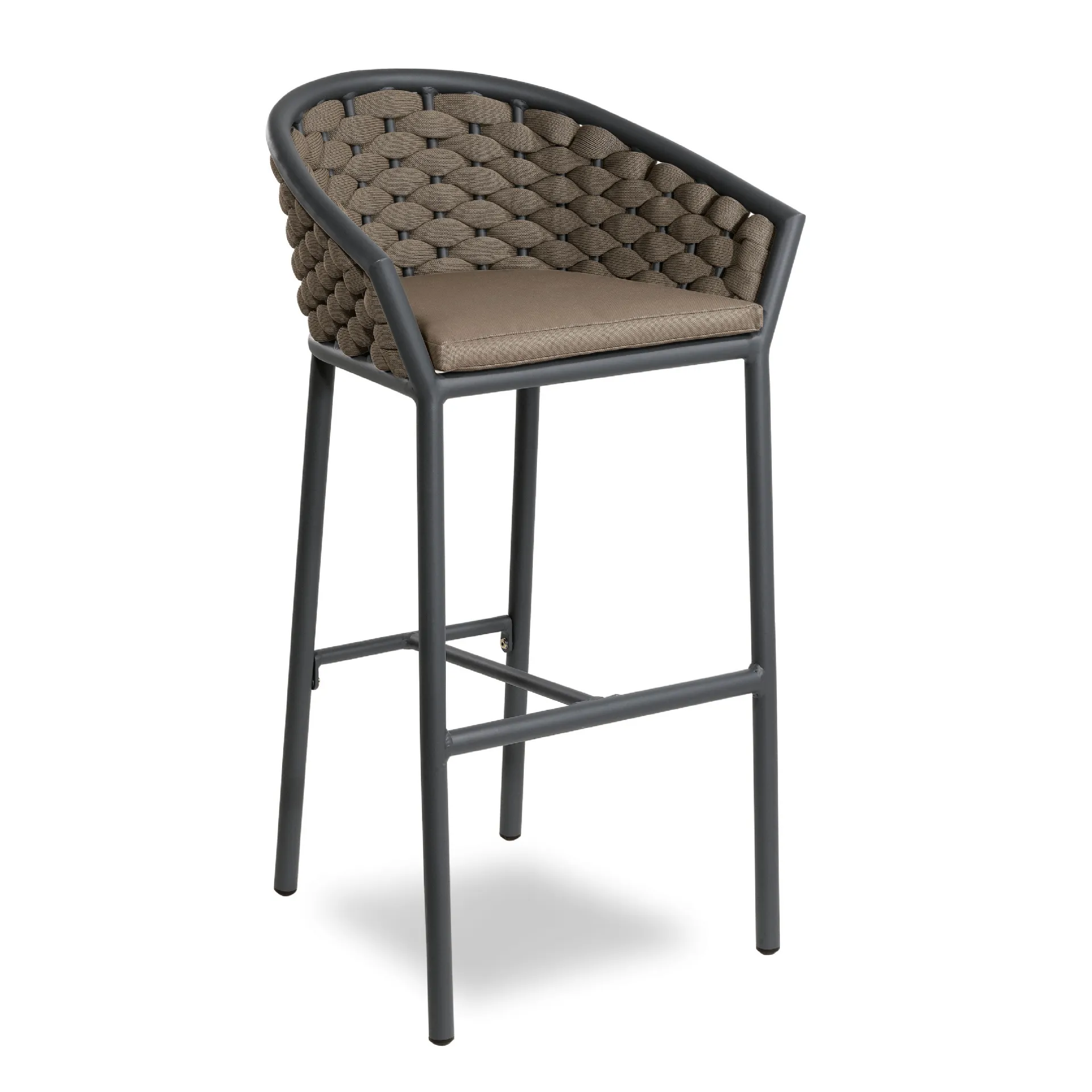 Cirillo Outdoor Patio Bar Chair 1 Chair For Balcony Braided & Rope - Image 2