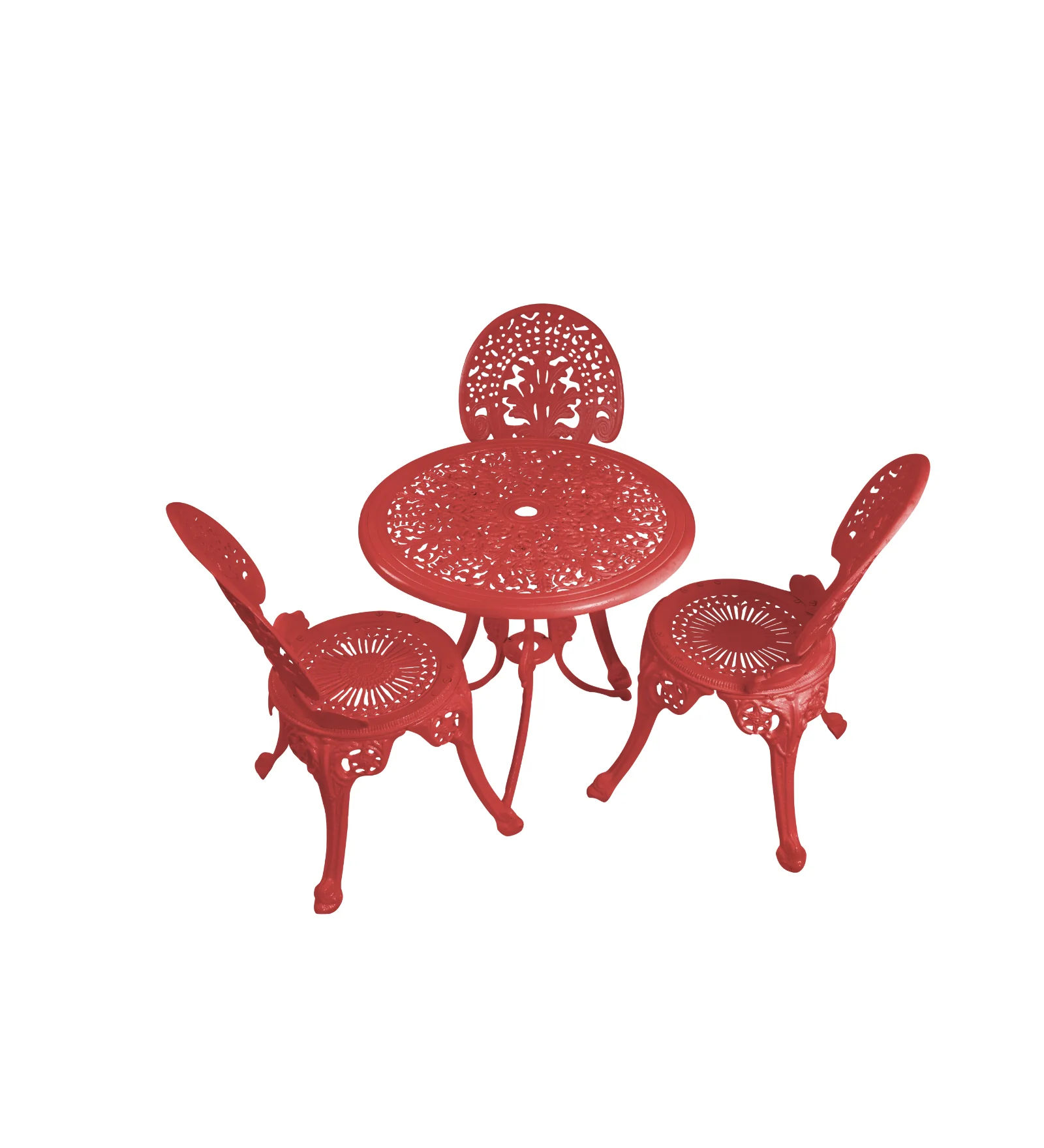 Clux Cast Aluminium Garden Patio Seating 3 Chair and 1 Table Set - Image 10
