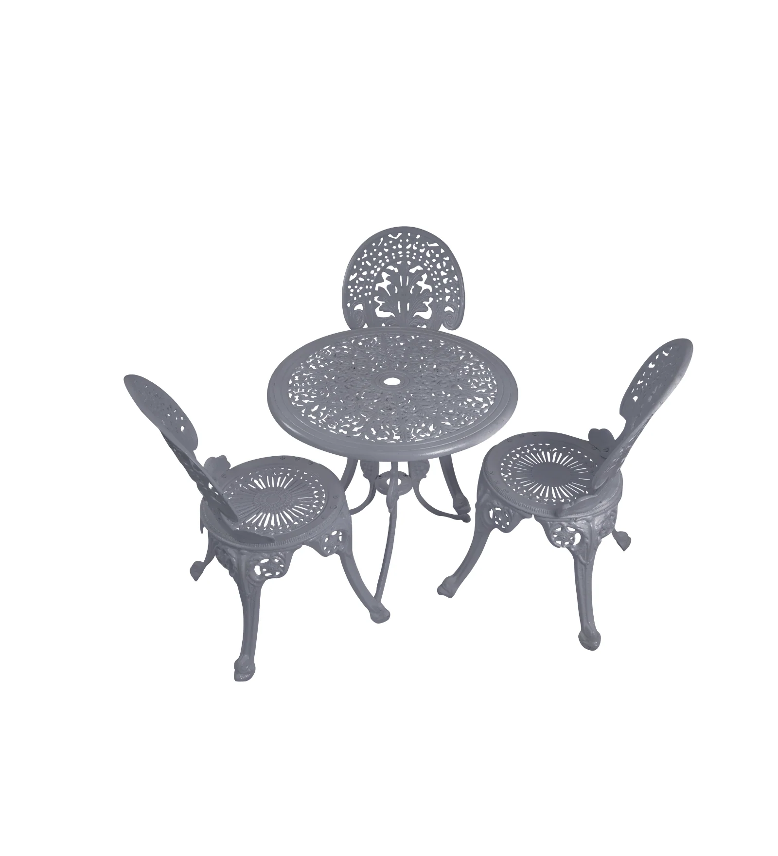 Clux Cast Aluminium Garden Patio Seating 3 Chair and 1 Table Set - Image 12