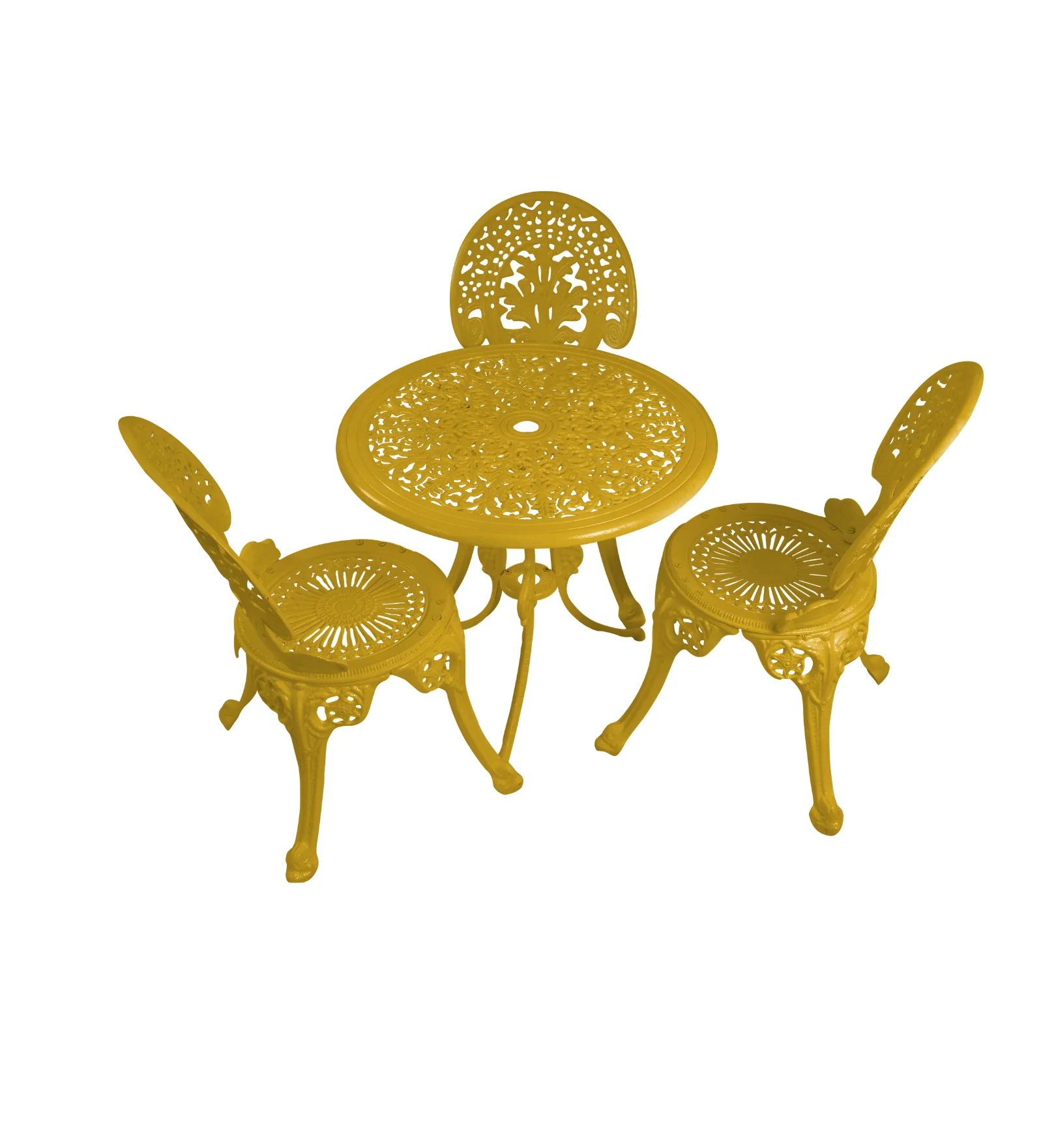 Clux Cast Aluminium Garden Patio Seating 3 Chair and 1 Table Set - Image 13