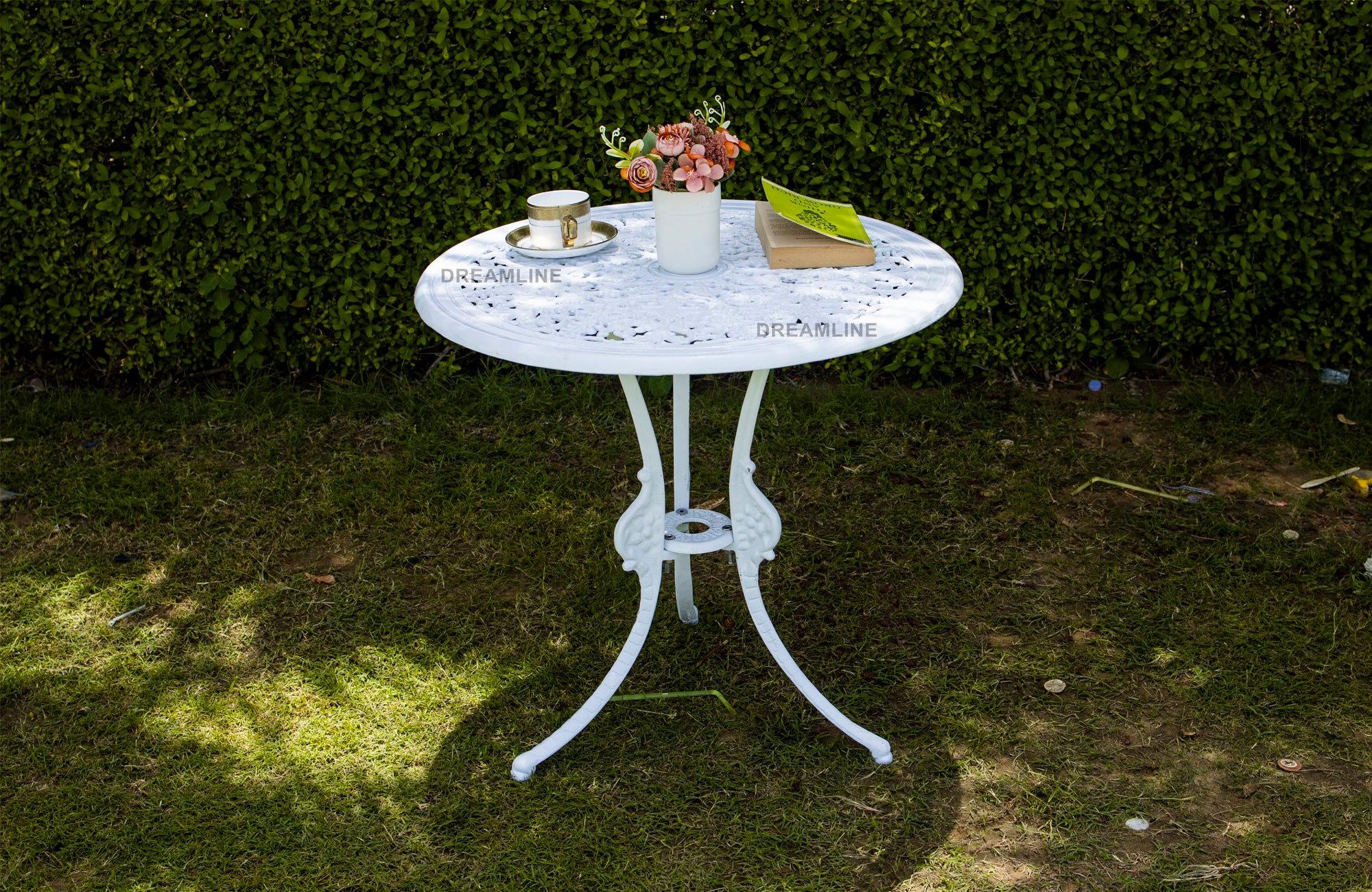 Clux Cast Aluminium Garden Patio Seating 3 Chair and 1 Table Set - Image 3