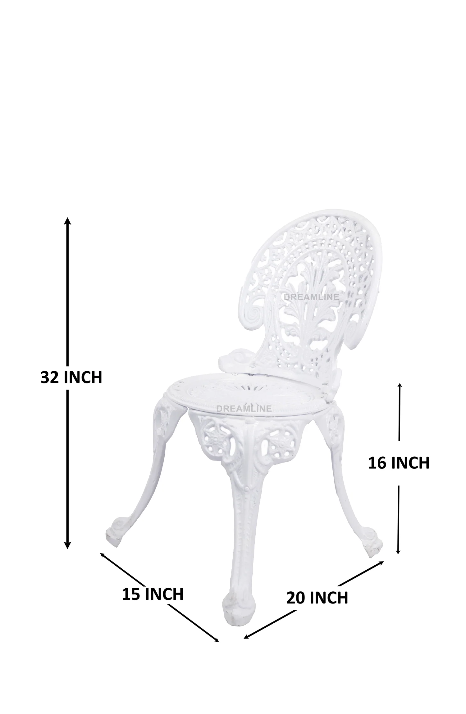 Clux Cast Aluminium Garden Patio Seating 3 Chair and 1 Table Set - Image 7