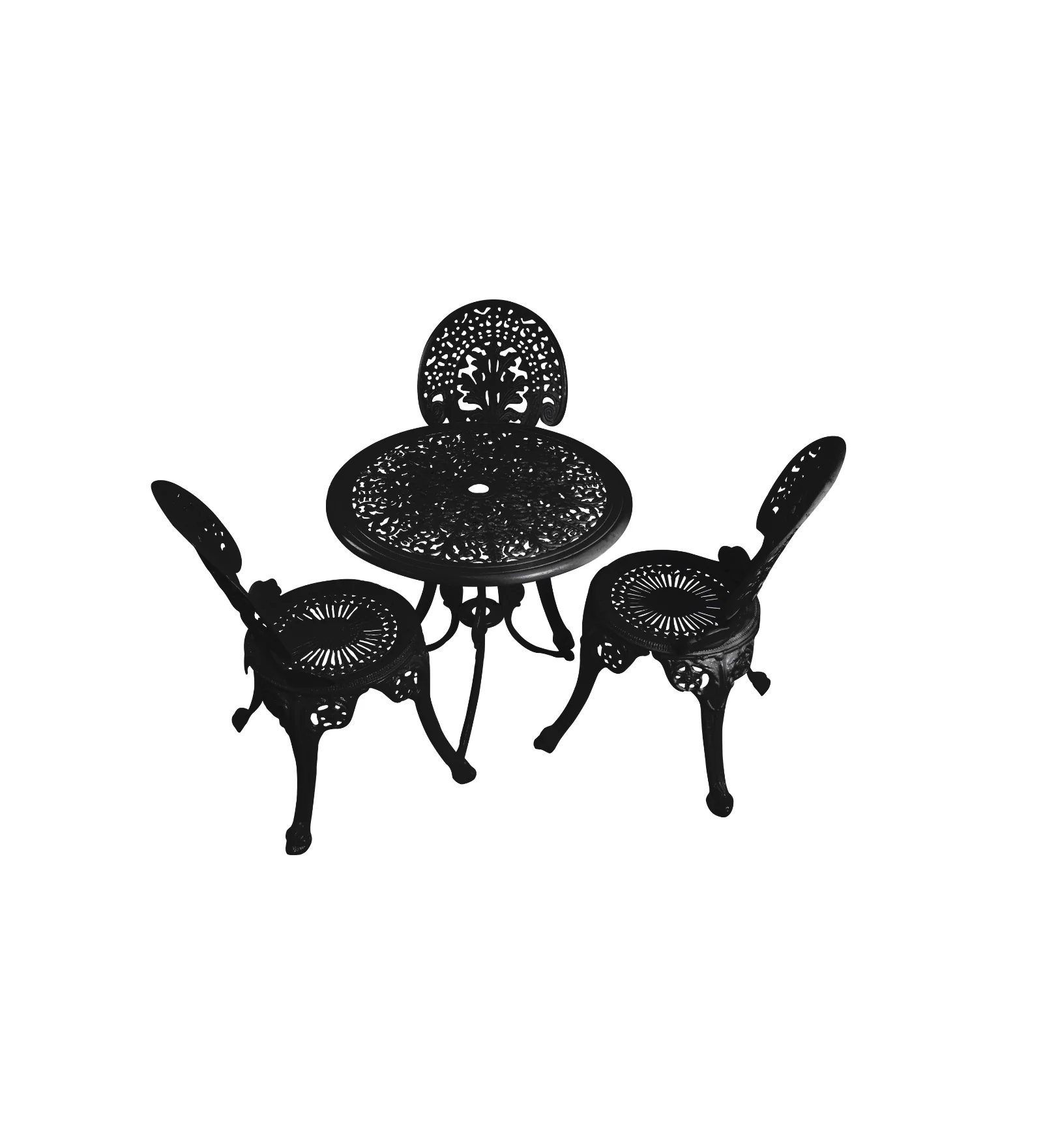 Clux Cast Aluminium Garden Patio Seating 3 Chair and 1 Table Set - Image 9