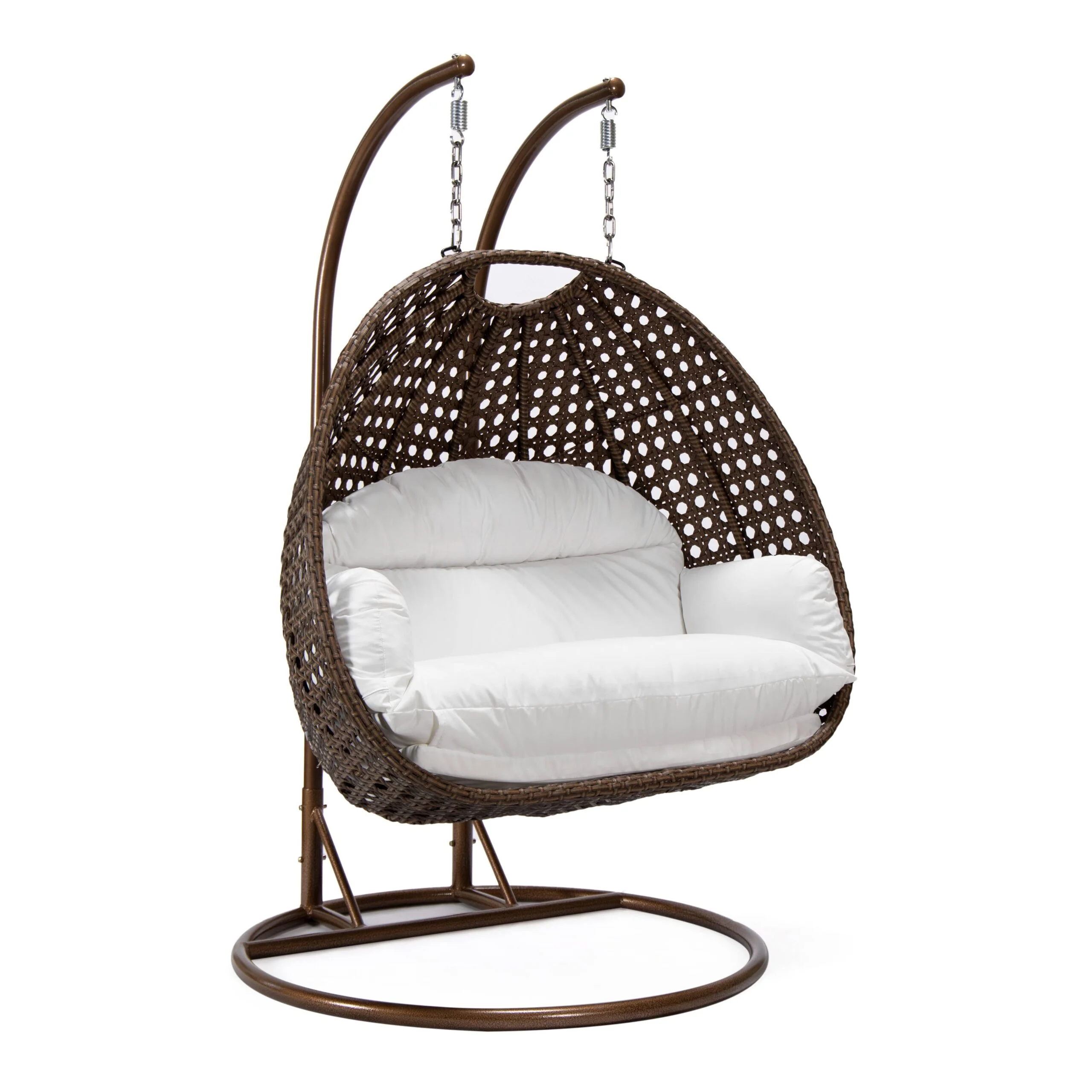 Longo Double Seater Hanging Swing With Stand For Balcony , Garden Swing (Brown) - Image 103