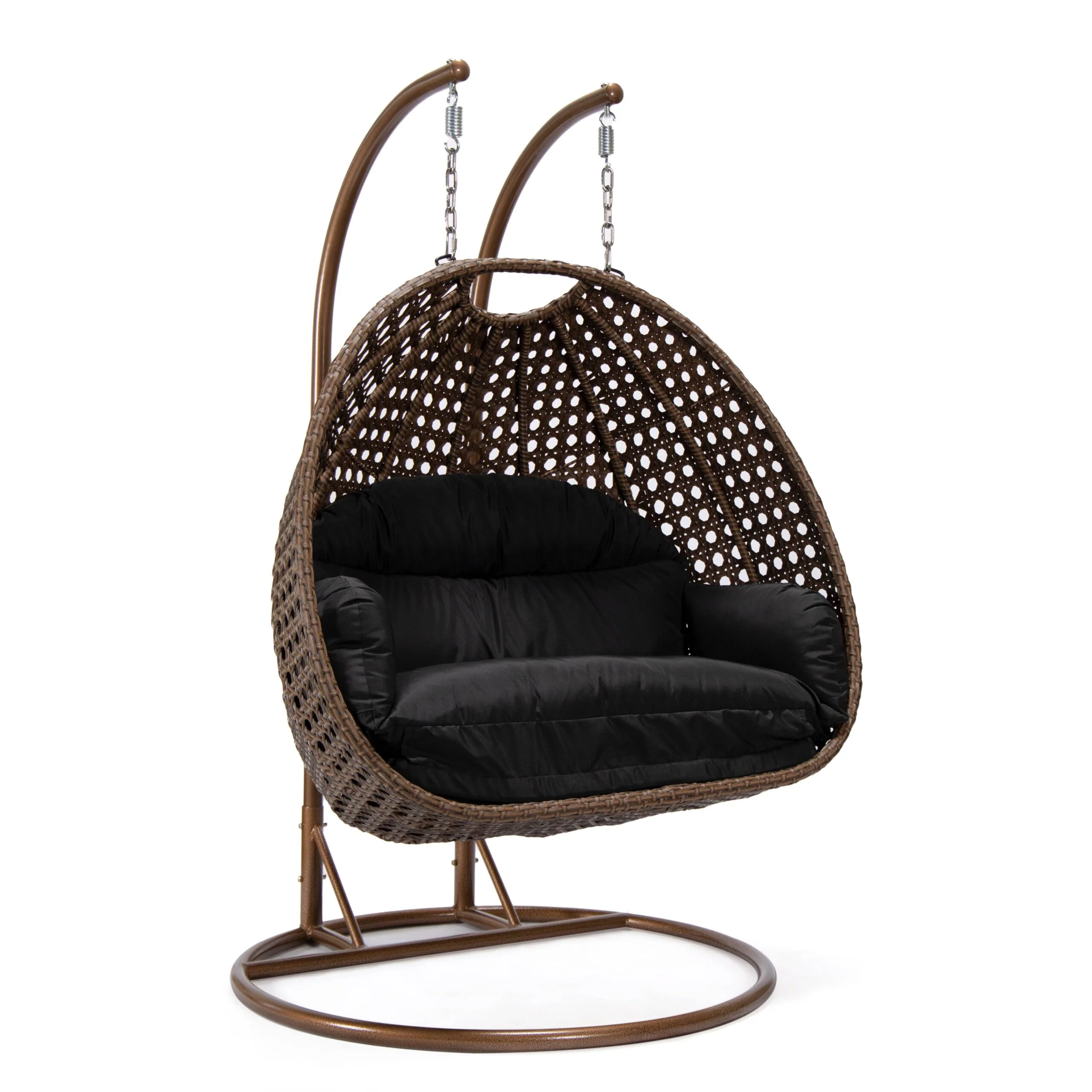 Longo Double Seater Hanging Swing With Stand For Balcony , Garden Swing (Brown) - Image 13