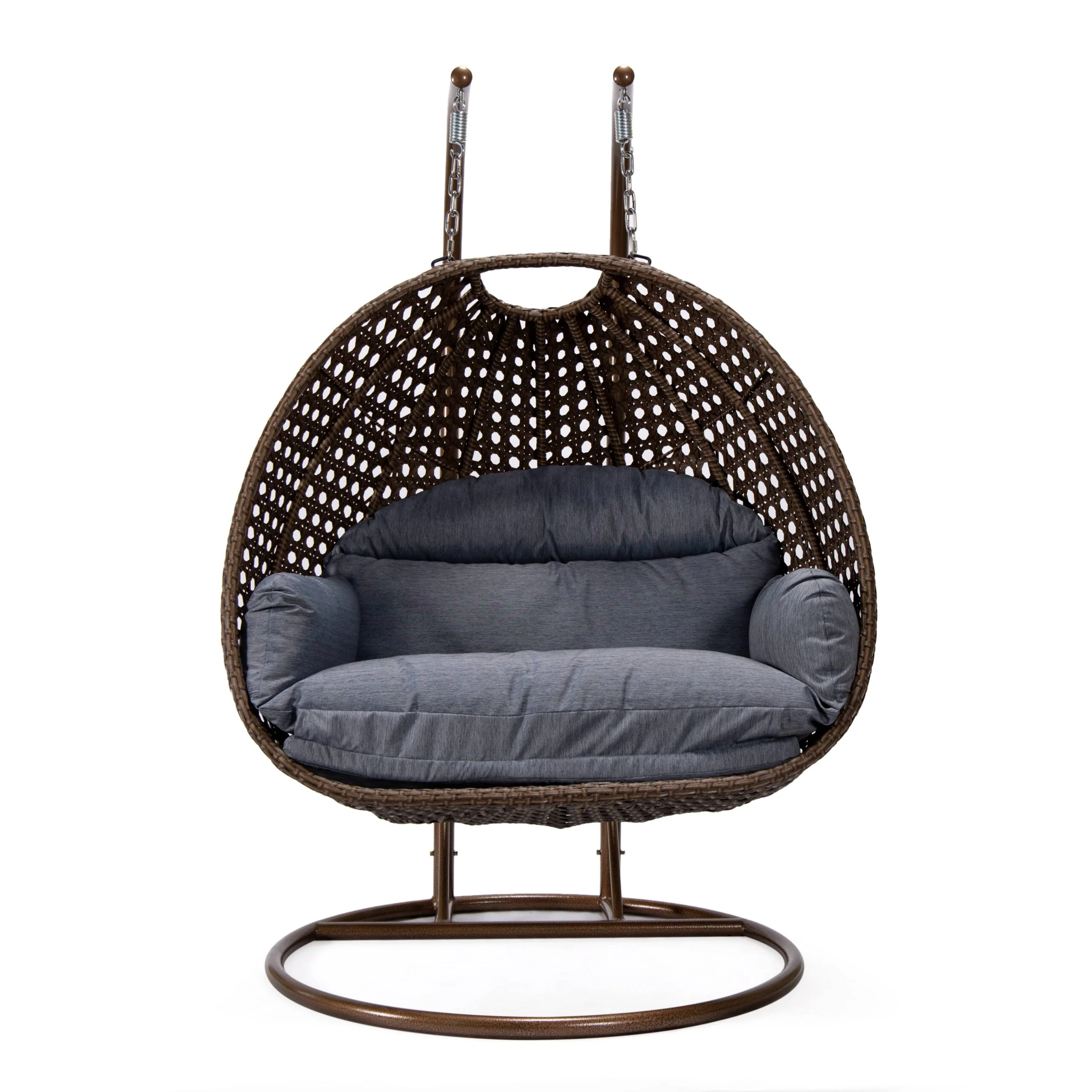 Longo Double Seater Hanging Swing With Stand For Balcony , Garden Swing (Brown) - Image 31