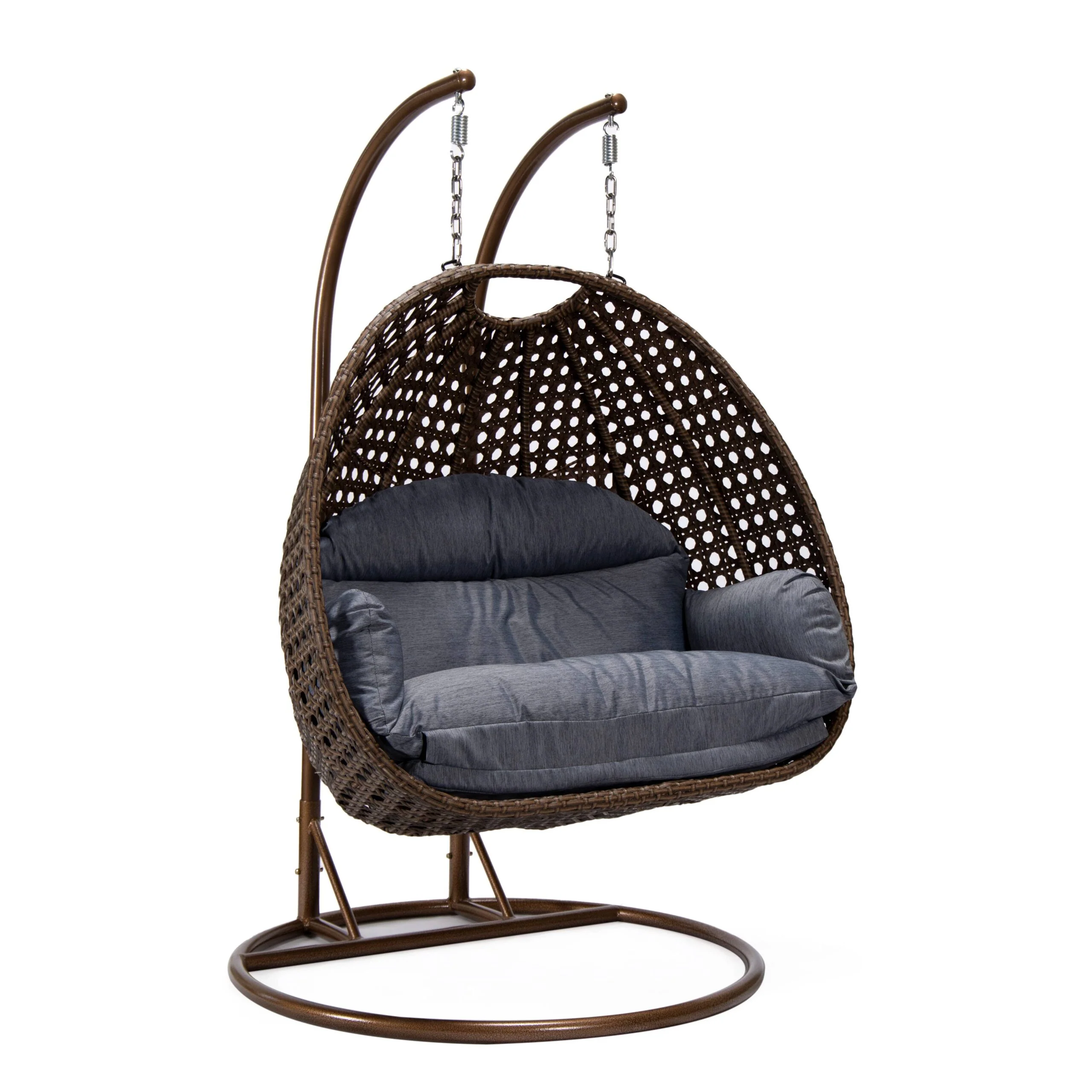 Longo Double Seater Hanging Swing With Stand For Balcony , Garden Swing (Brown) - Image 32
