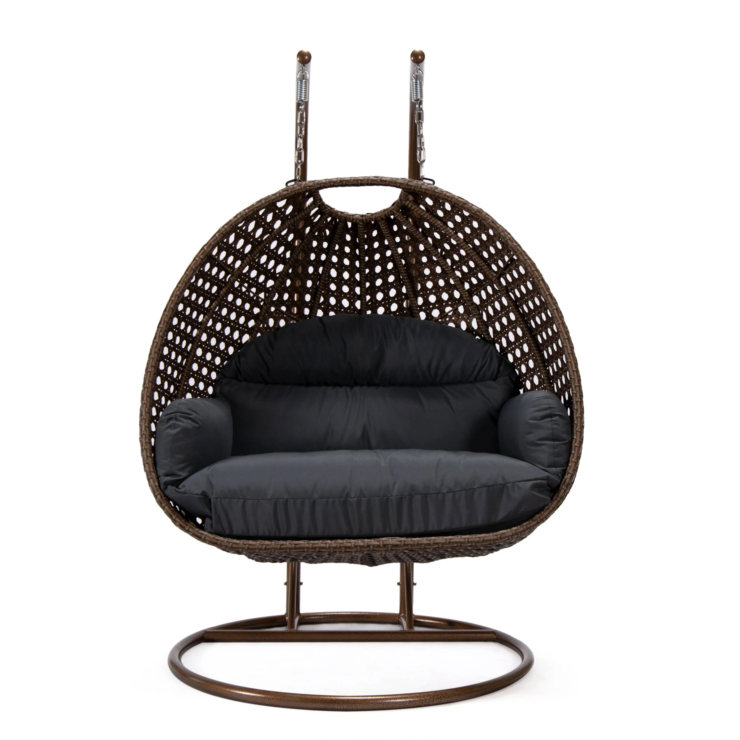 Longo Double Seater Hanging Swing With Stand For Balcony , Garden Swing (Brown) - Image 59