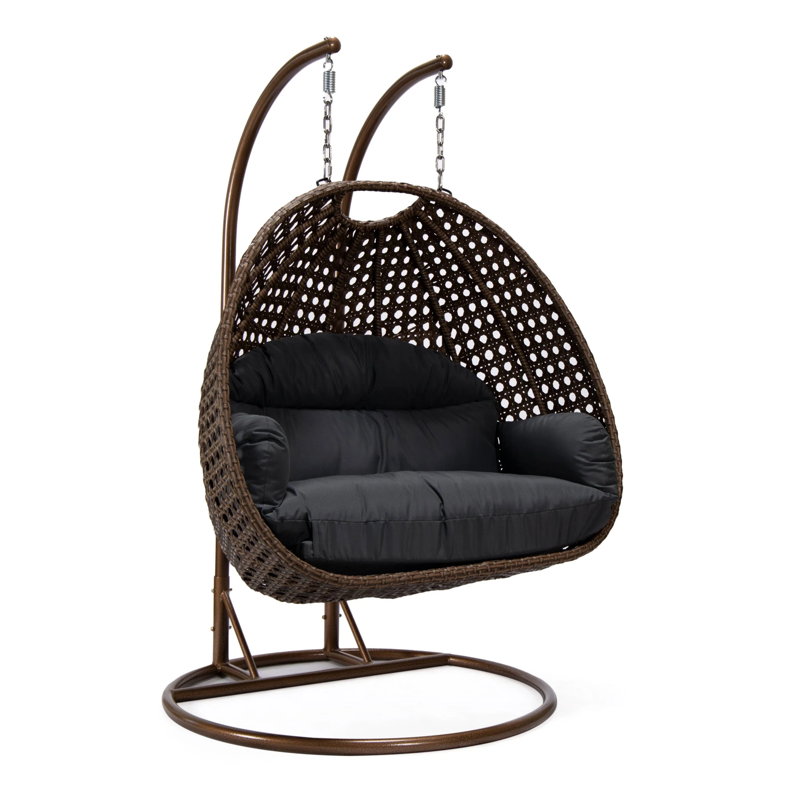 Longo Double Seater Hanging Swing With Stand For Balcony , Garden Swing (Brown) - Image 60