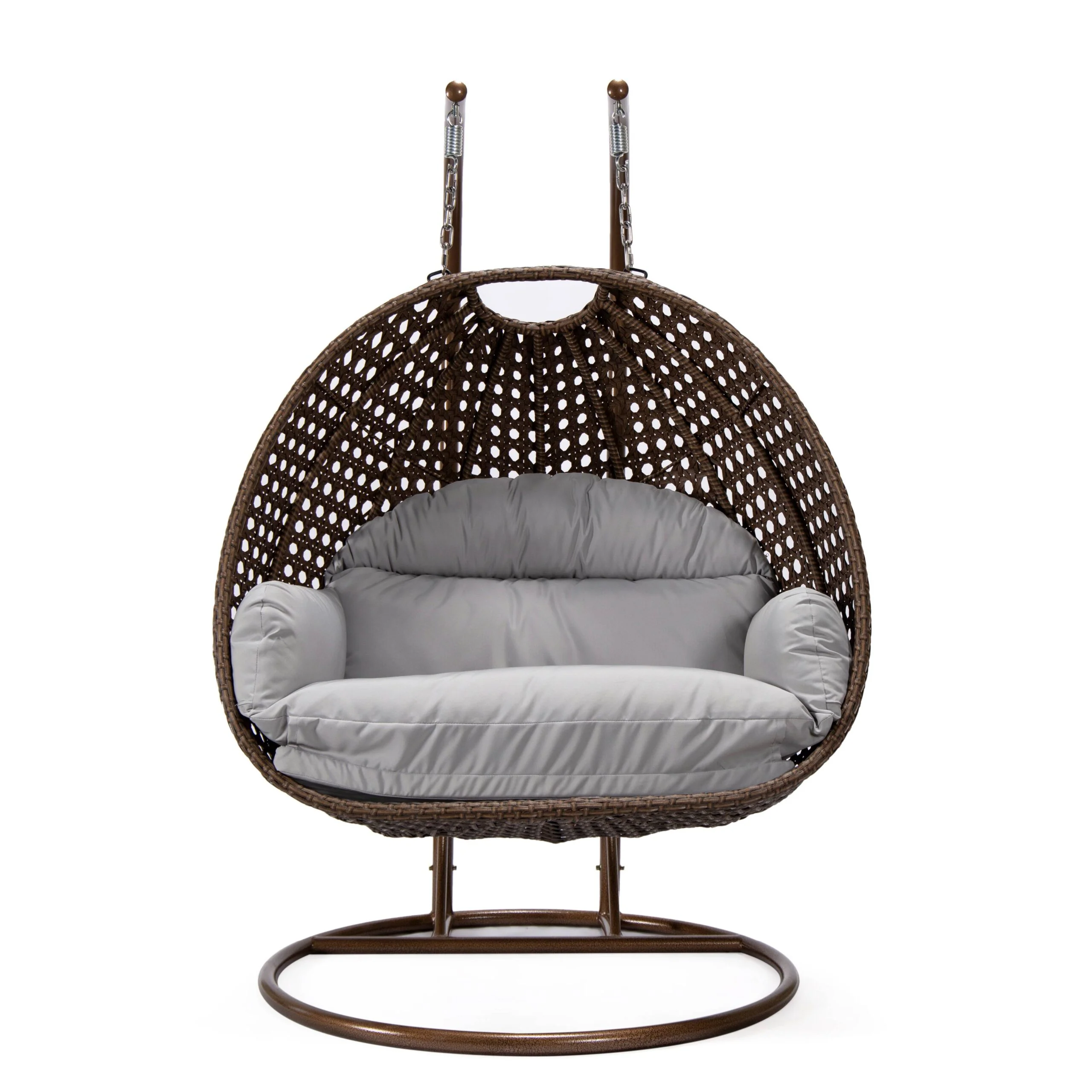 Longo Double Seater Hanging Swing With Stand For Balcony , Garden Swing (Brown) - Image 77