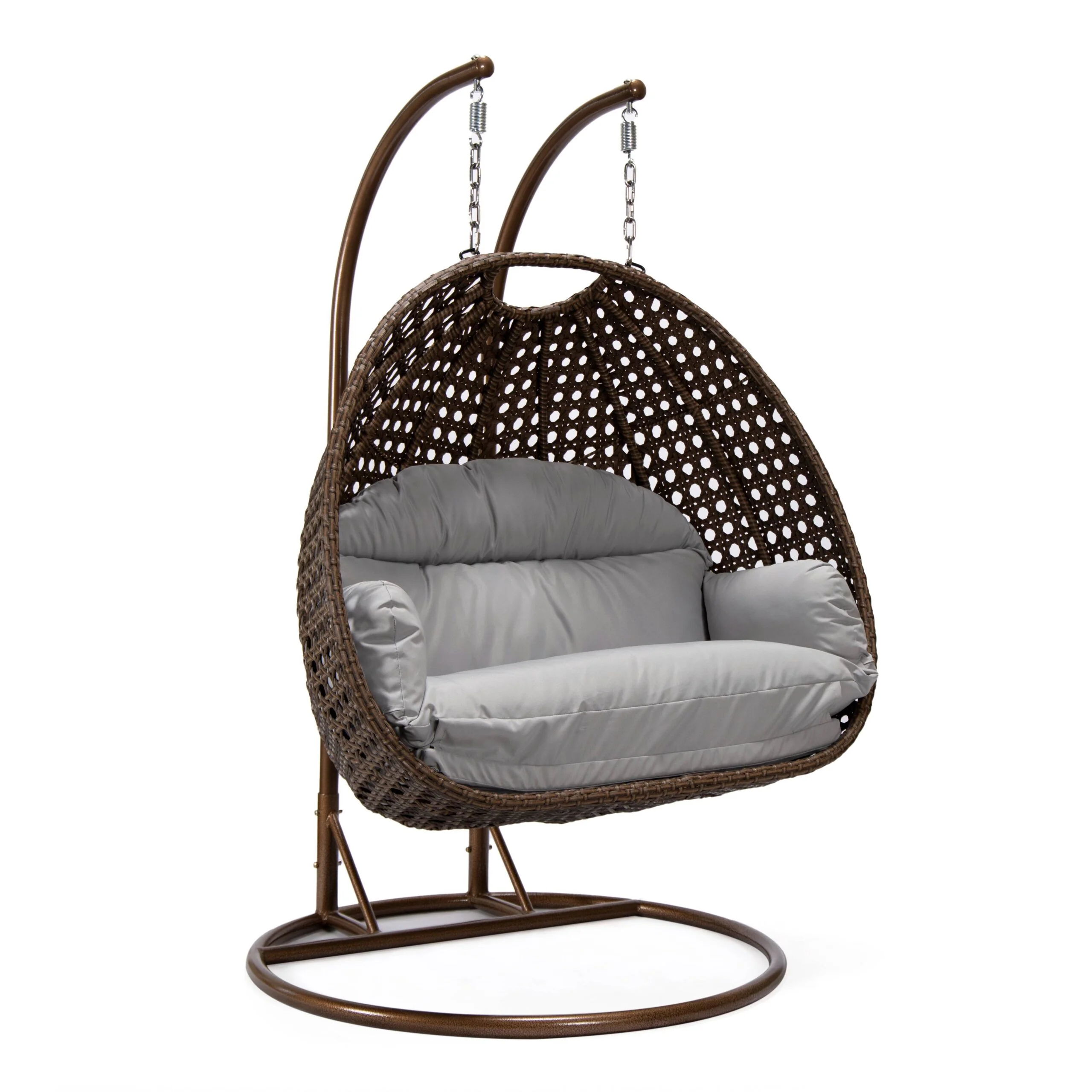 Longo Double Seater Hanging Swing With Stand For Balcony , Garden Swing (Brown) - Image 78