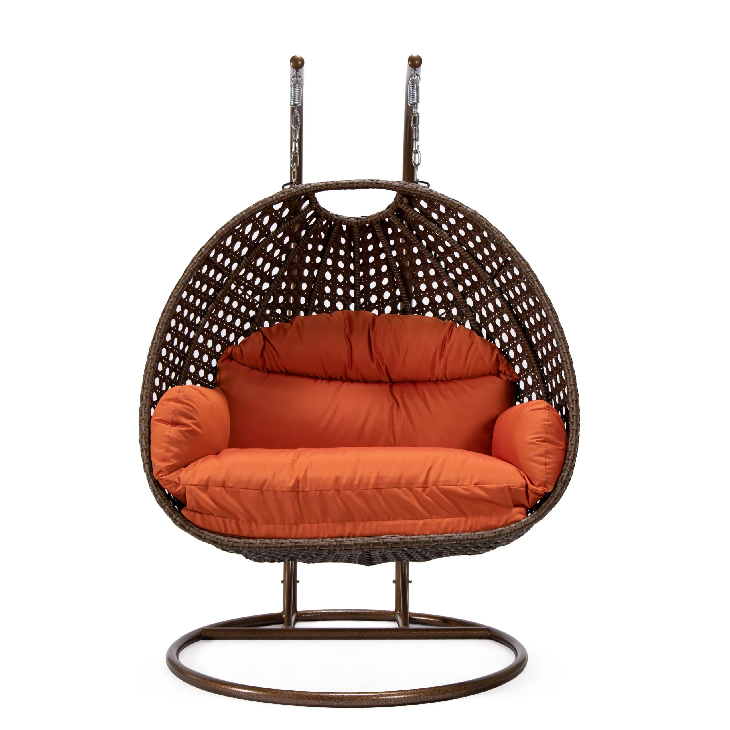 Longo Double Seater Hanging Swing With Stand For Balcony , Garden Swing (Brown) - Image 85