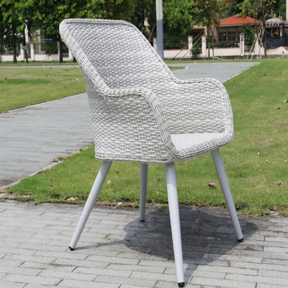 Cristián Outdoor Patio Seating Set 2 Chairs and 1 Table Set (White+Silver) - Image 3