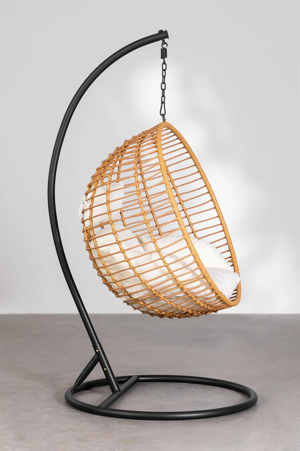 Custodia Single Seater Hanging Swing With Stand For Balcony, Garden Swing (Honey) - Image 3