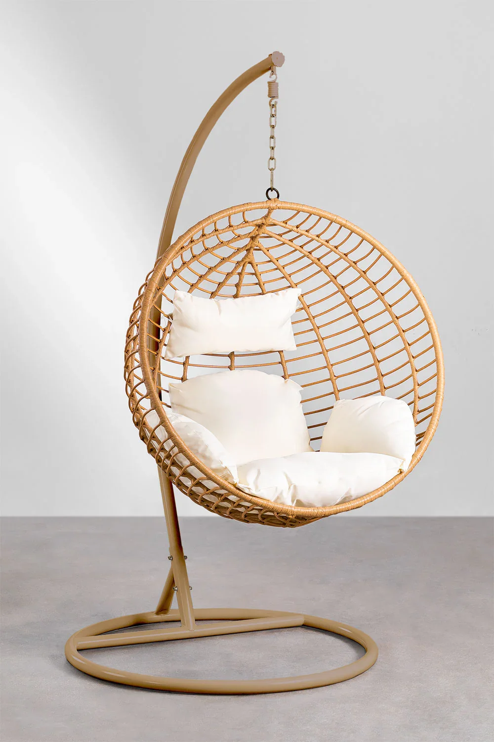 Custodia Single Seater Hanging Swing With Stand For Balcony, Garden Swing (Honey) - Image 6