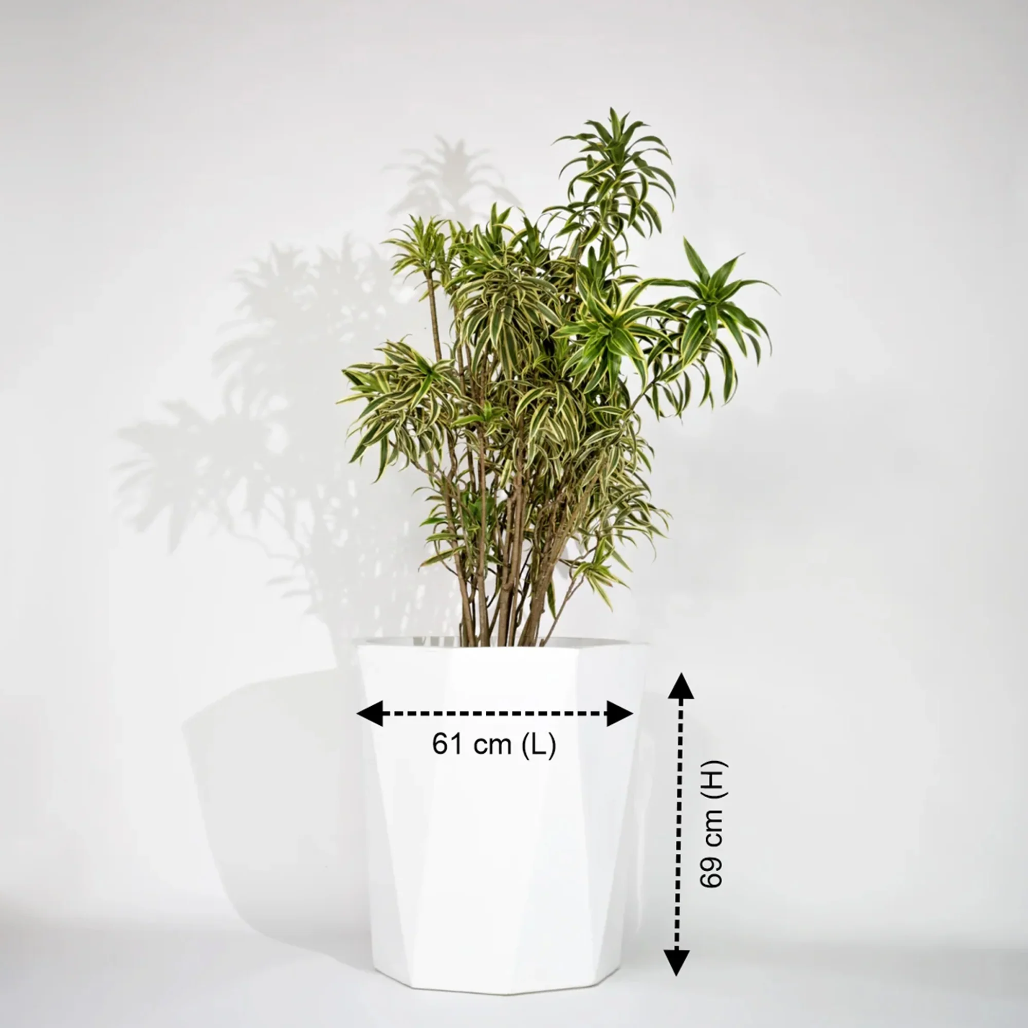 Diamond Outdoor Polymer Planters For Garden, Balcony (Pair Of Large, Small And Medium) - Image 2