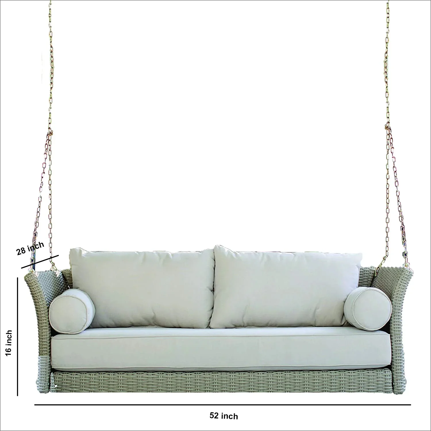 Fiorentini Double Seater Hanging Swing Without Stand For Balcony , Garden Swing (Beige) - Image 7