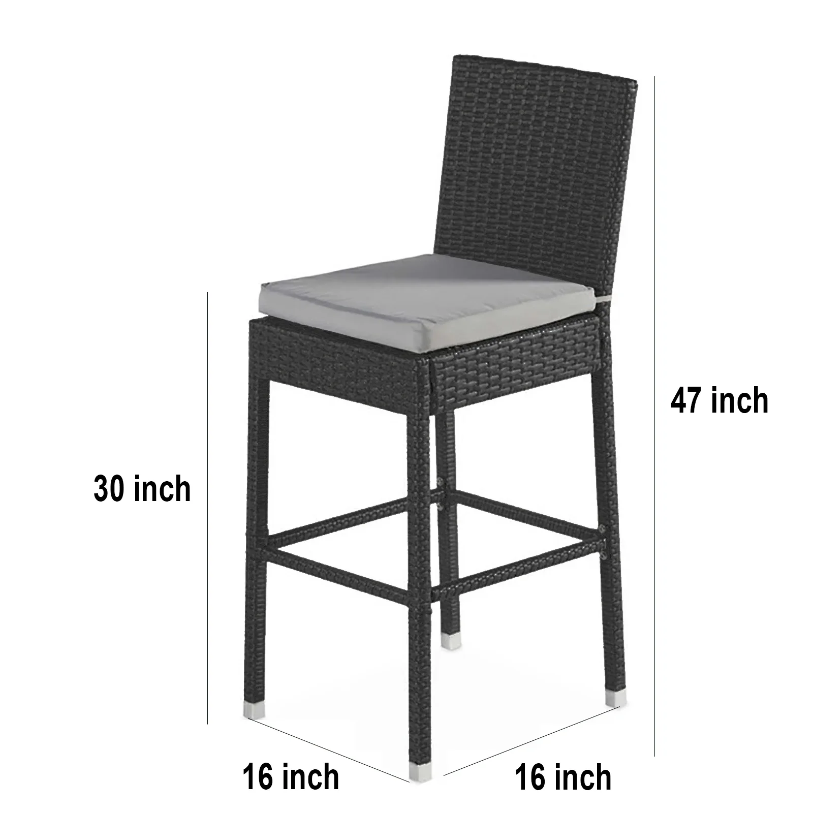 Udinesi Outdoor Patio Bar Sets 4 Chairs and 1 Table (Dark Brown) - Image 6