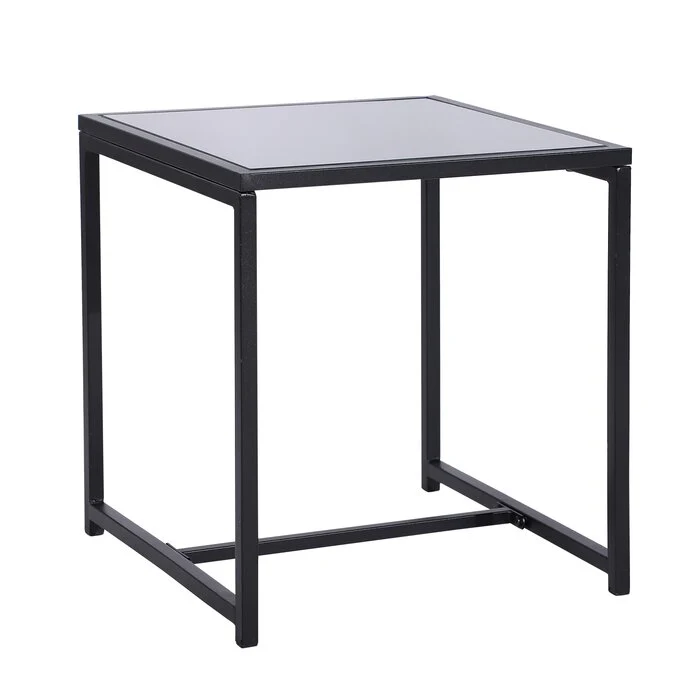 Drish Outdoor Patio Seating Set 2 Chairs and 1 Table Set (Black) - Image 4