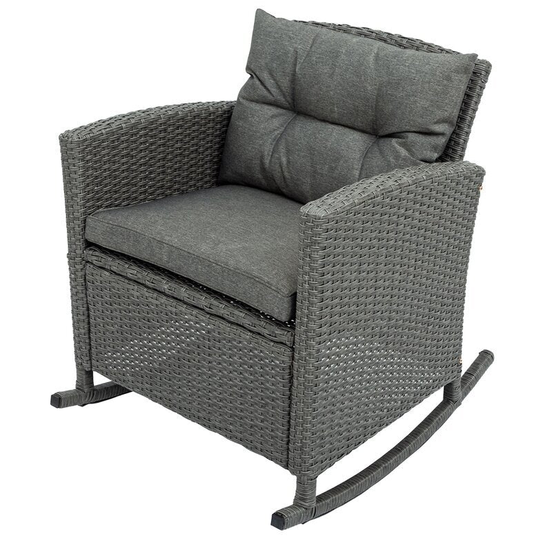 Vicy Outdoor Patio Seating Set 2 Chairs and 1 Table Set (Grey) - Image 4