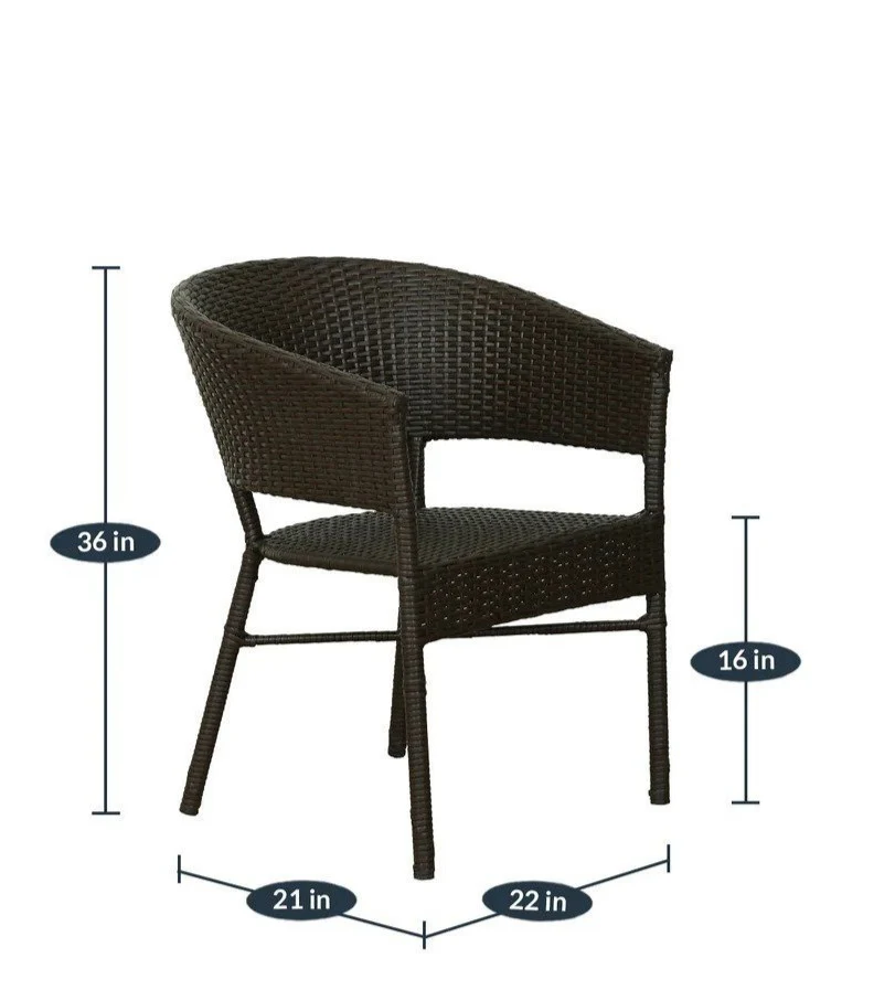Bud Outdoor Patio Seating Set 2 Chairs and 1 Table Set - Image 5
