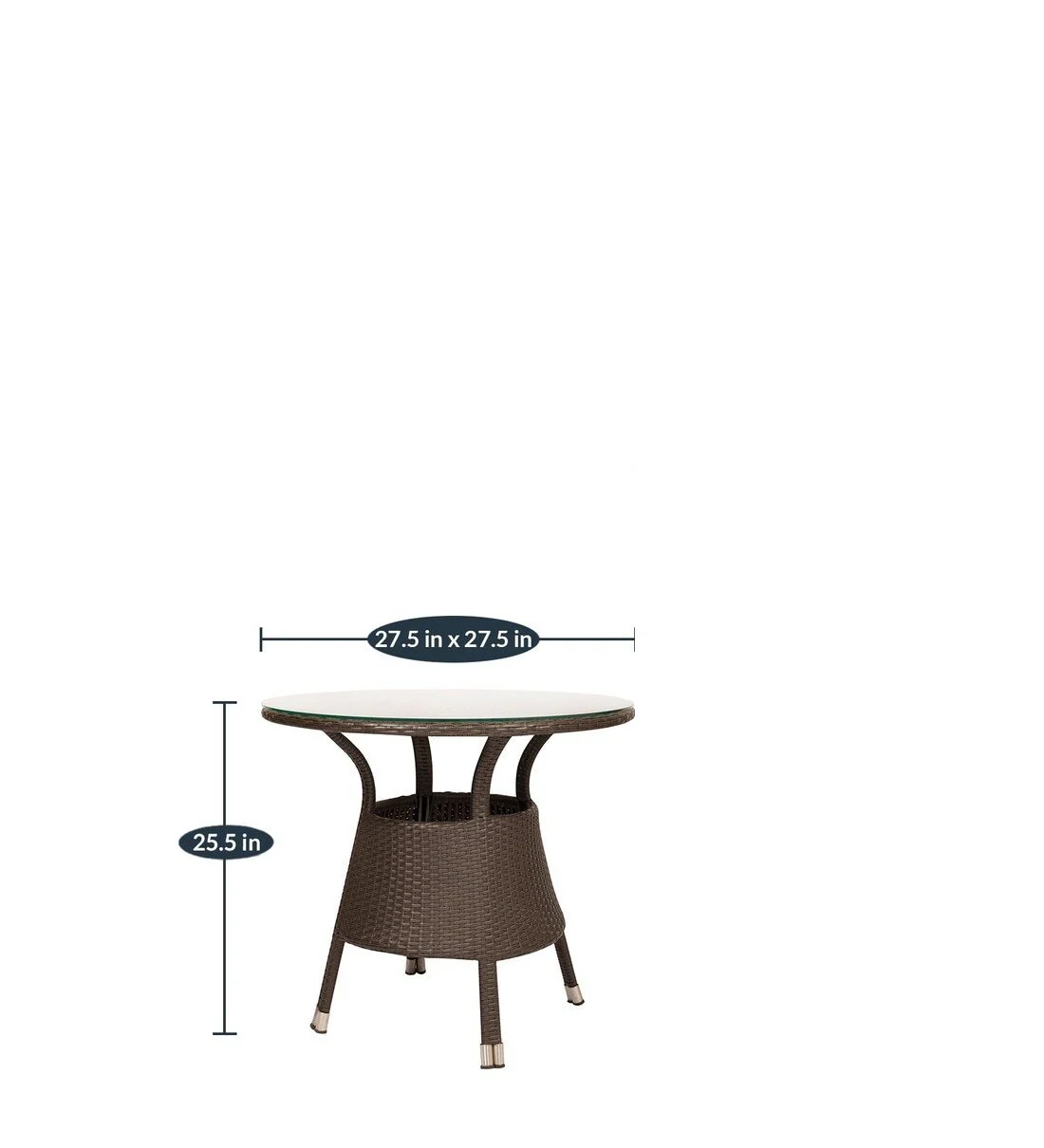 Blaze Outdoor Patio Seating Set 2 Chairs and 1 Table Set (Brown) - Image 5