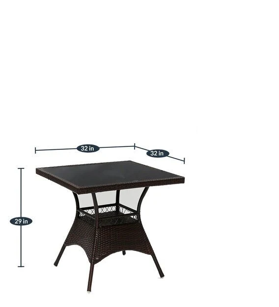 Anj Outdoor Patio Seating Set 4 Chairs and 1 Table Set (Dark Brown) - Image 7