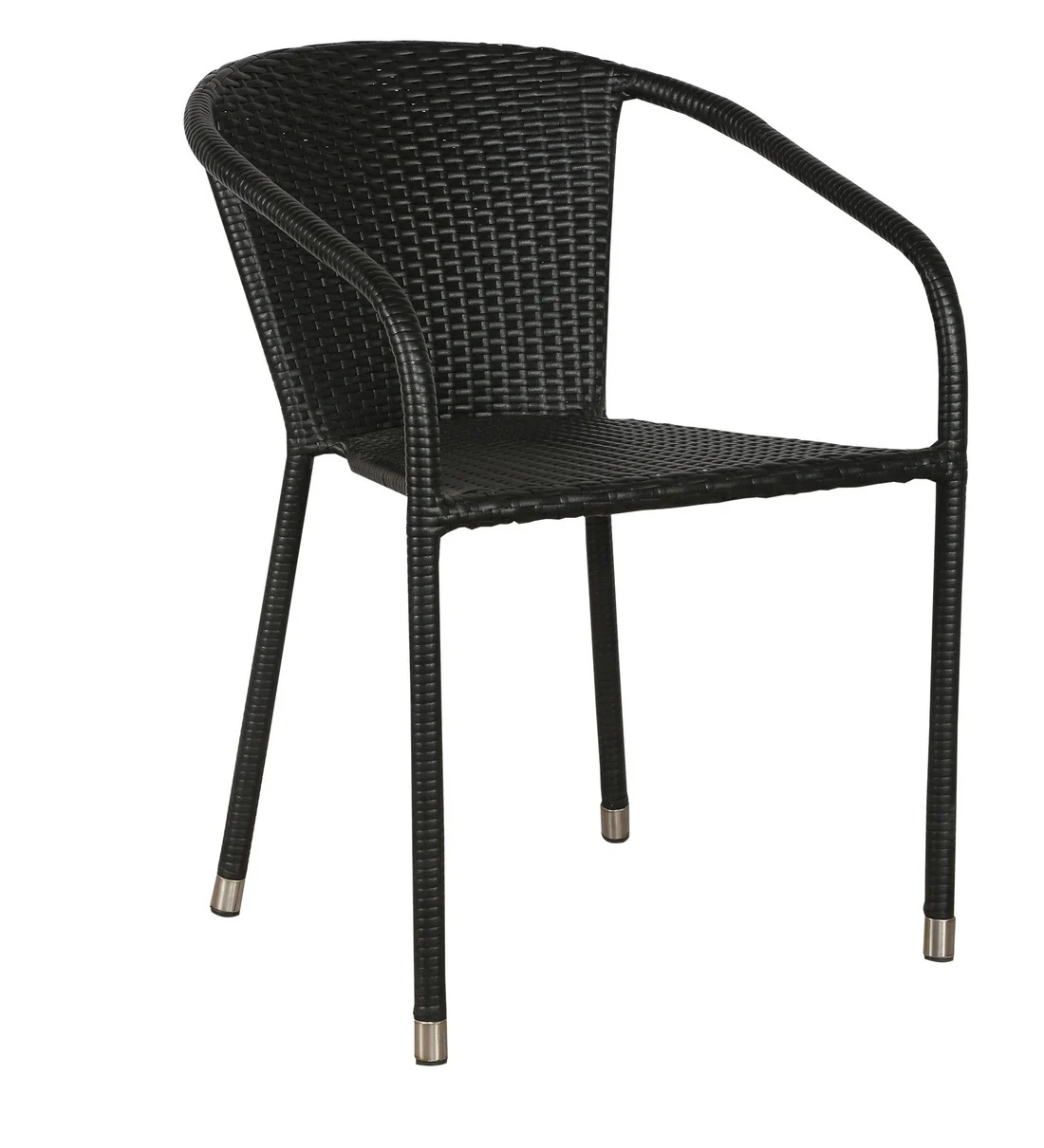 Duke Outdoor Patio Seating Set 4 Chairs and 1 Table Set (Black) - Image 4