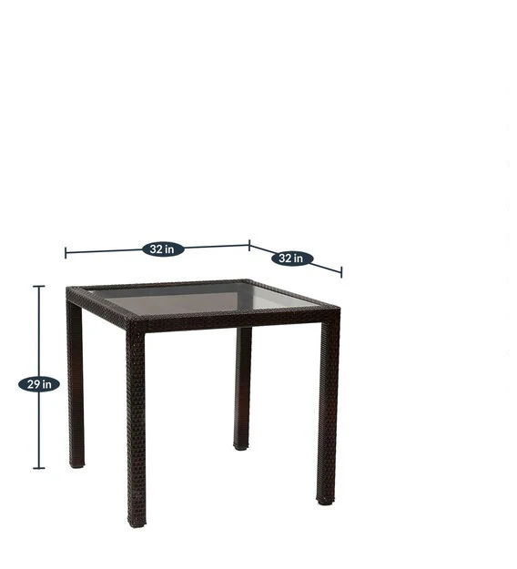 Jank Outdoor Patio Seating Set 4 Chairs and 1 Table Set (Dark Brown) - Image 7