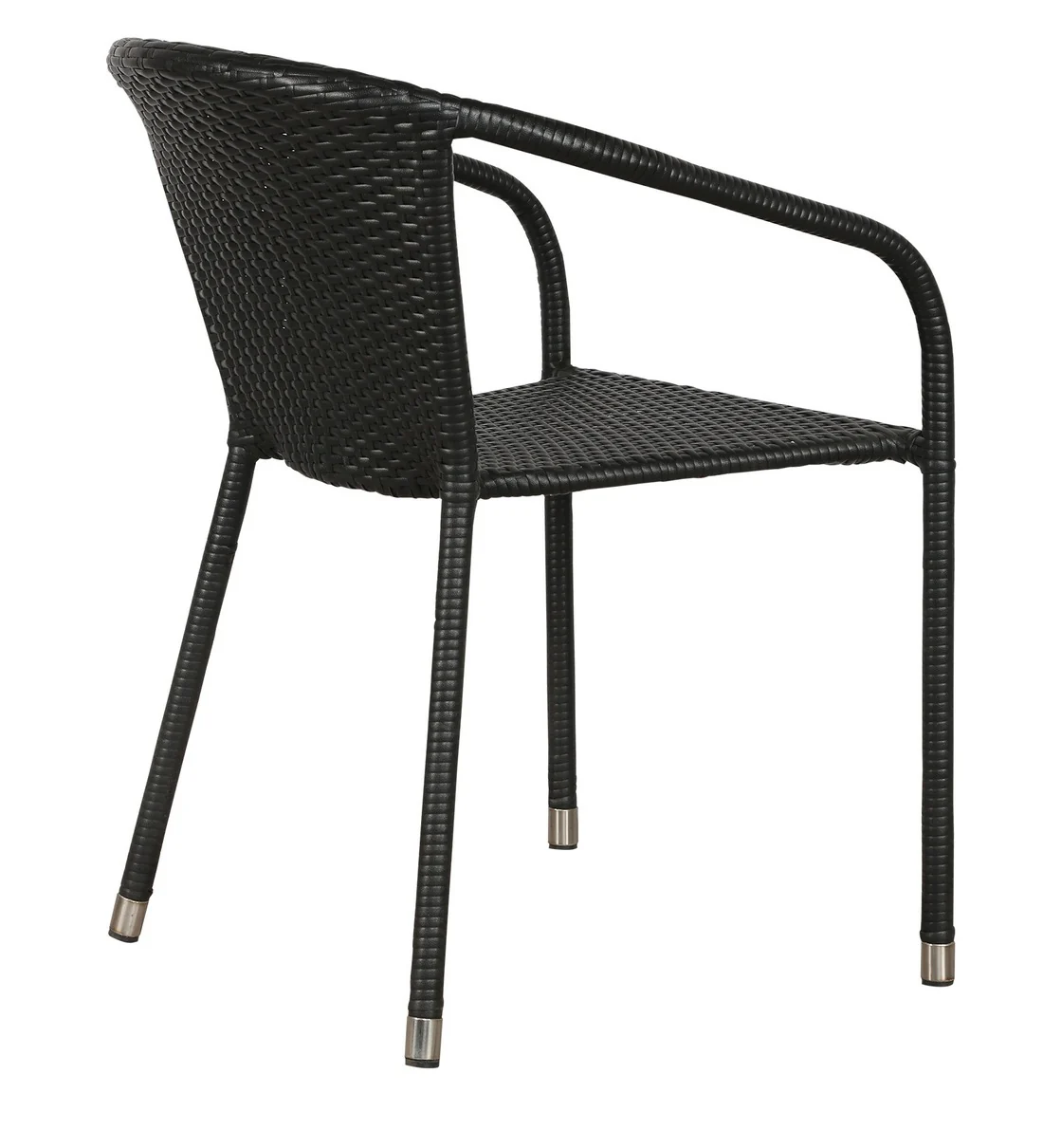 Duke Outdoor Patio Seating Set 4 Chairs and 1 Table Set (Black) - Image 5