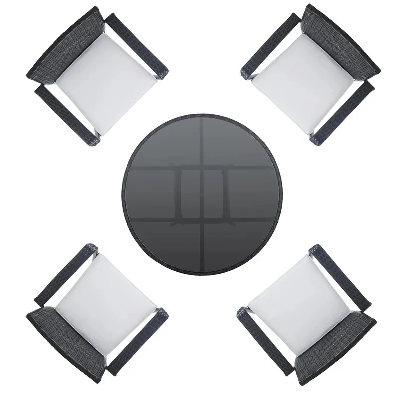 Yurick Outdoor Patio Seating Set 4 Chairs and 1 Table Set (Black) - Image 4