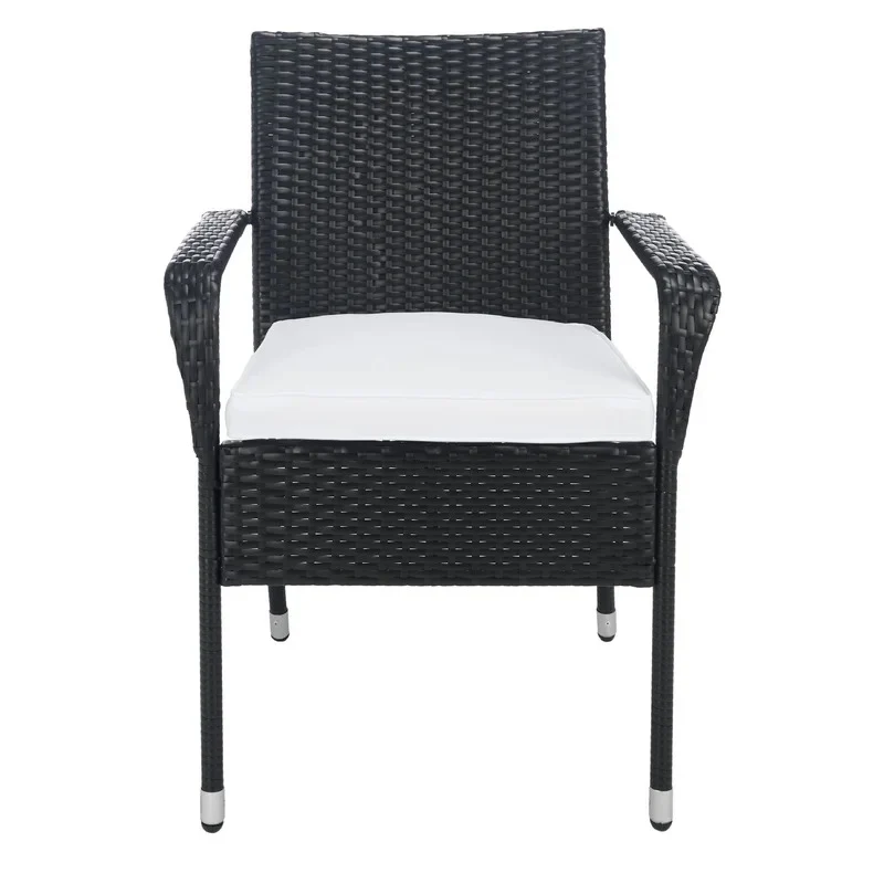 Yurick Outdoor Patio Seating Set 4 Chairs and 1 Table Set (Black) - Image 5