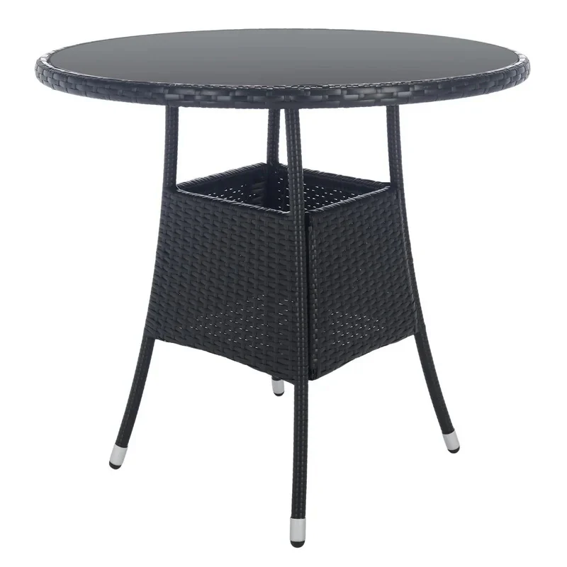 Yurick Outdoor Patio Seating Set 4 Chairs and 1 Table Set (Black) - Image 6